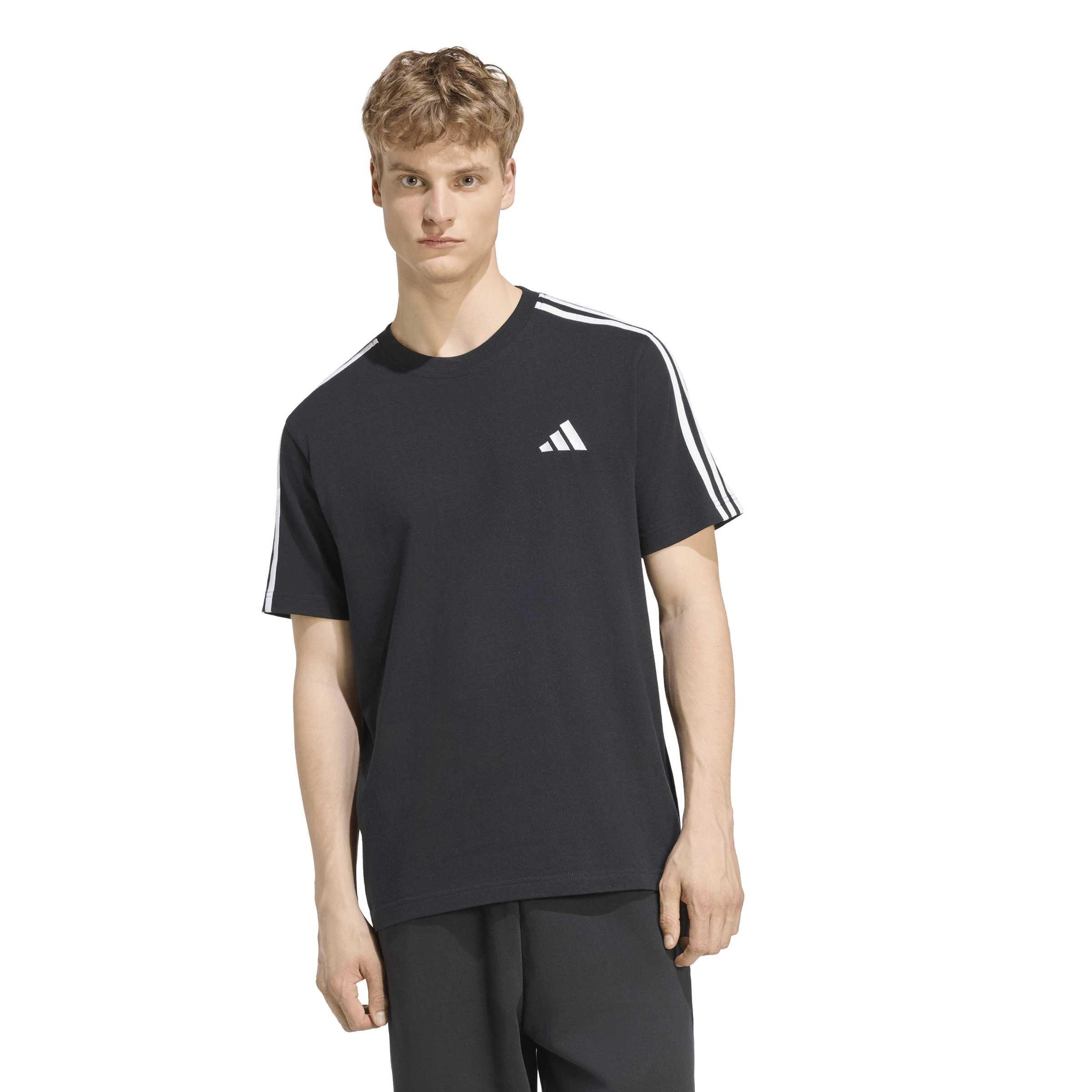 Negro/Blanco - adidas - Essentials 3-Stripes T-Shirt Mens - 2