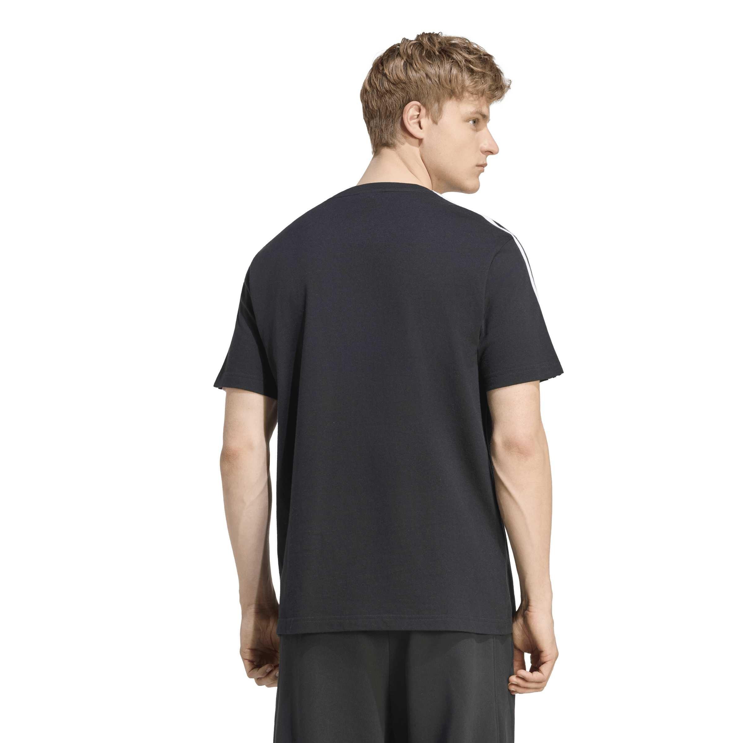 Negro/Blanco - adidas - Essentials 3-Stripes T-Shirt Mens - 3