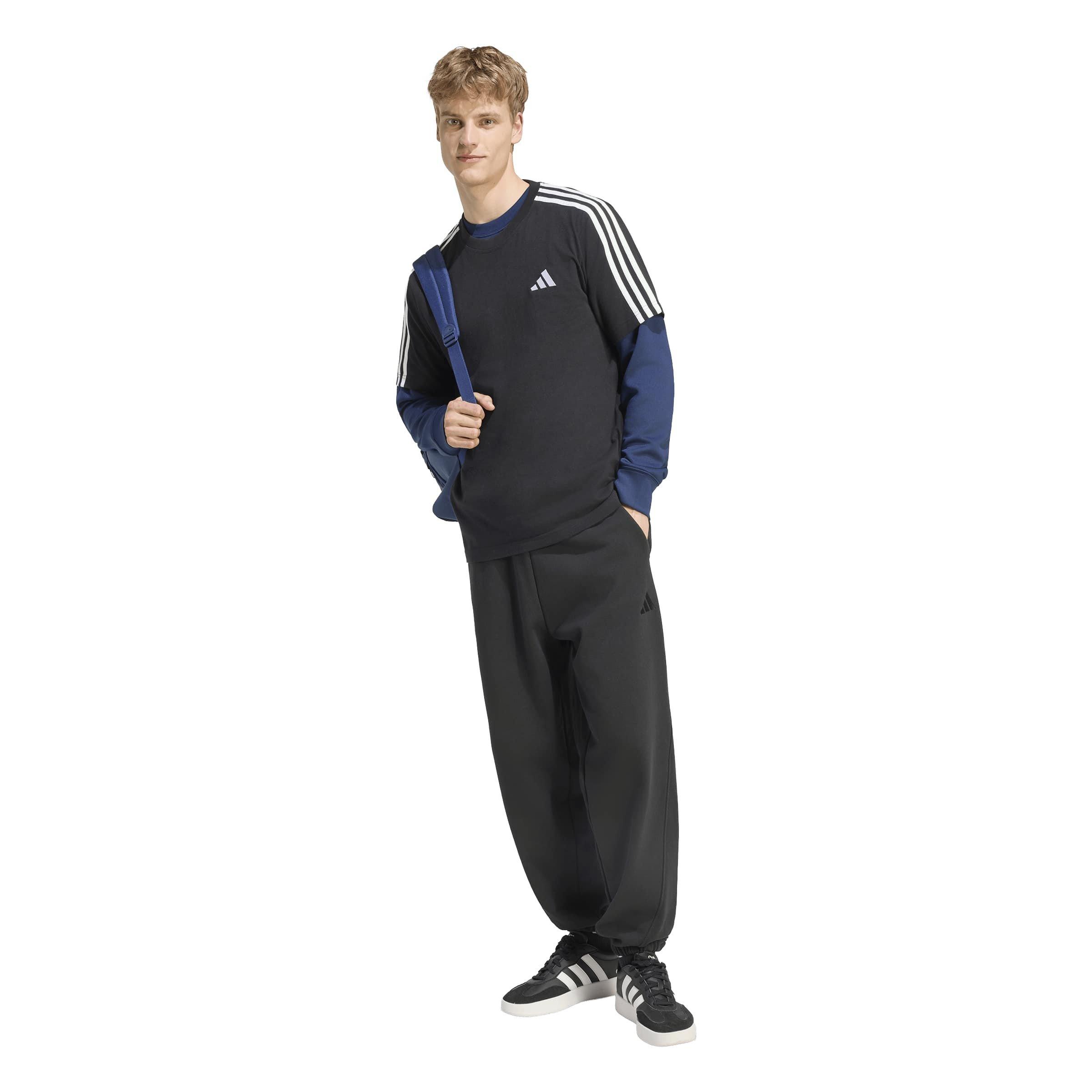 Negro/Blanco - adidas - Essentials 3-Stripes T-Shirt Mens - 6