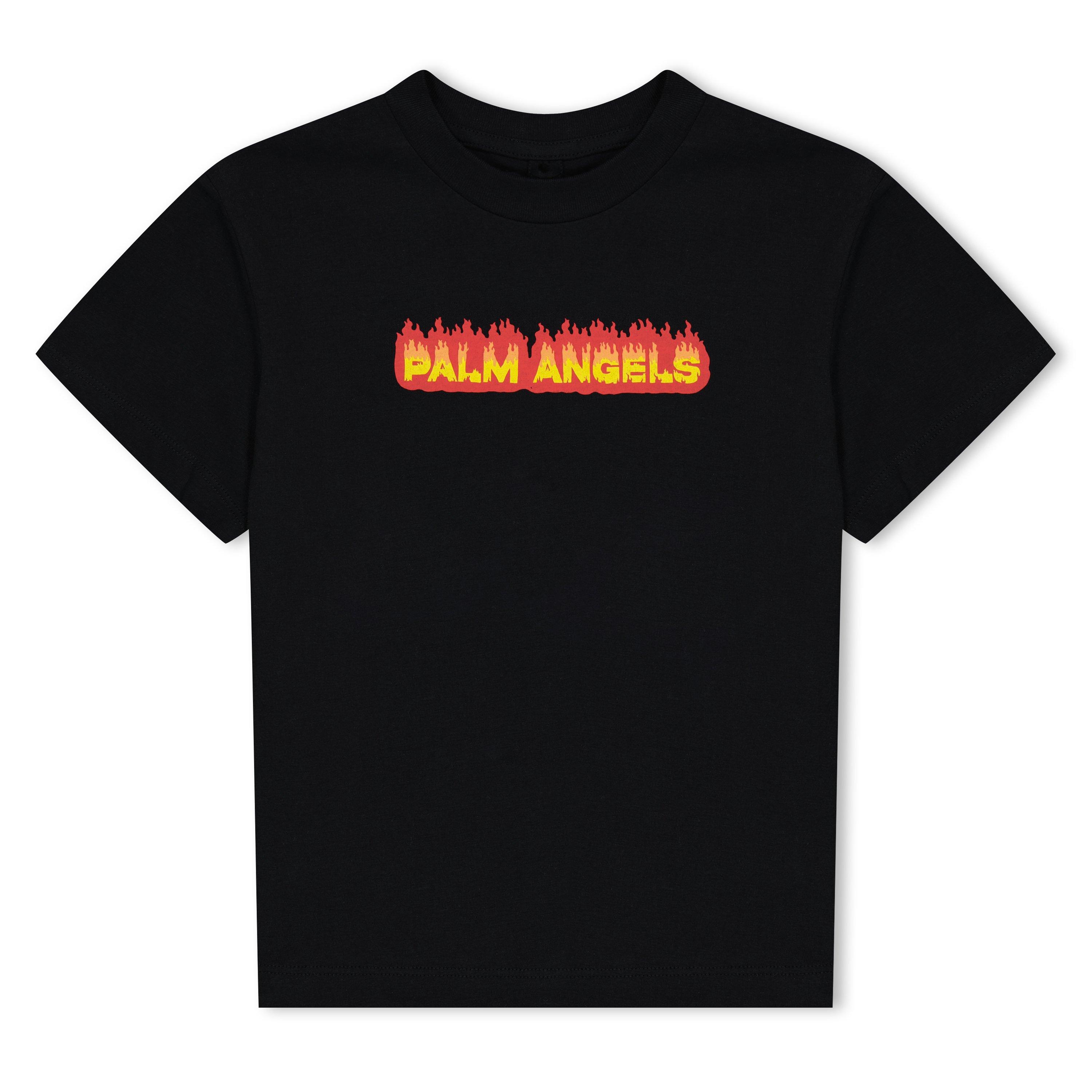 【国内発】 Palm Angels / Pa Logo T-Shirt Bordeaux / Tシャツ Palm Angels | Flame Logo Print T-Shirt Juniors | Regular Fit