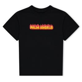 Palm Angels Flame Logo Print T Shirt Juniors