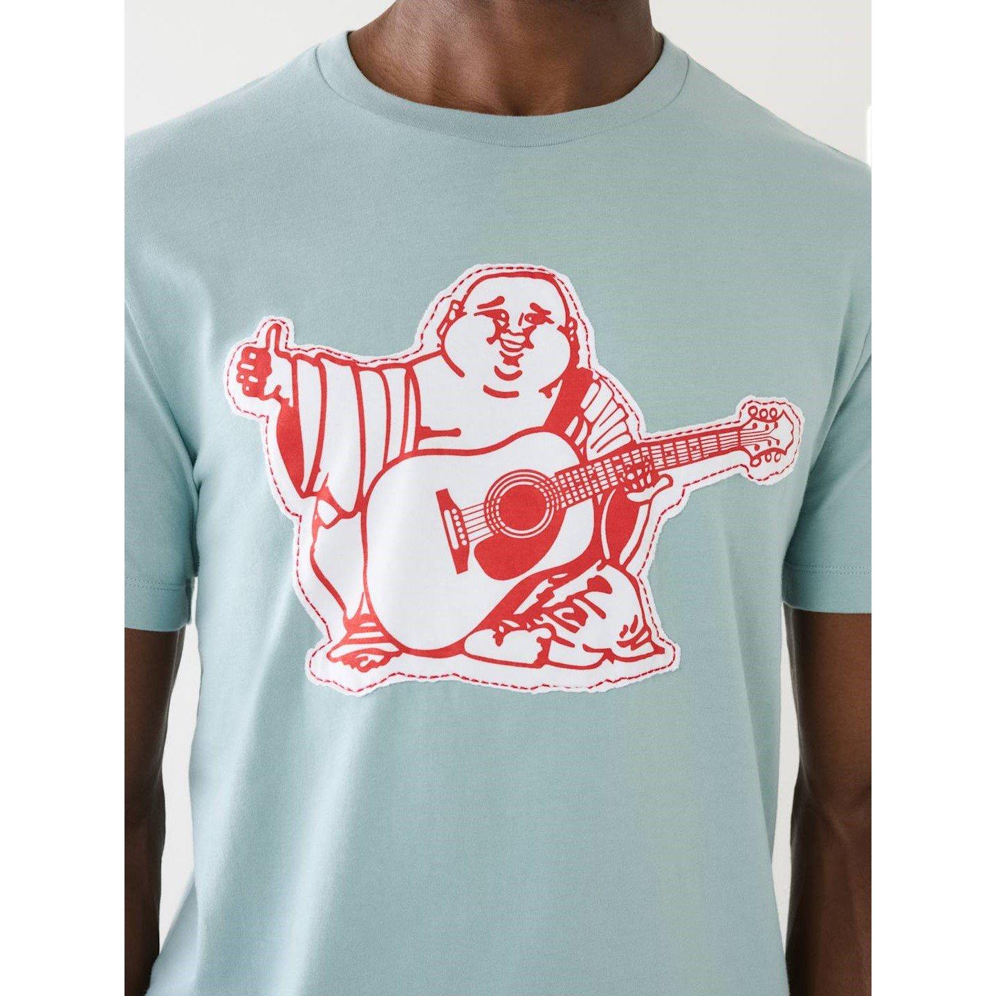 Dusty Blue - True Religion - Buddha Applique Regular Fit T-Shirt - 3