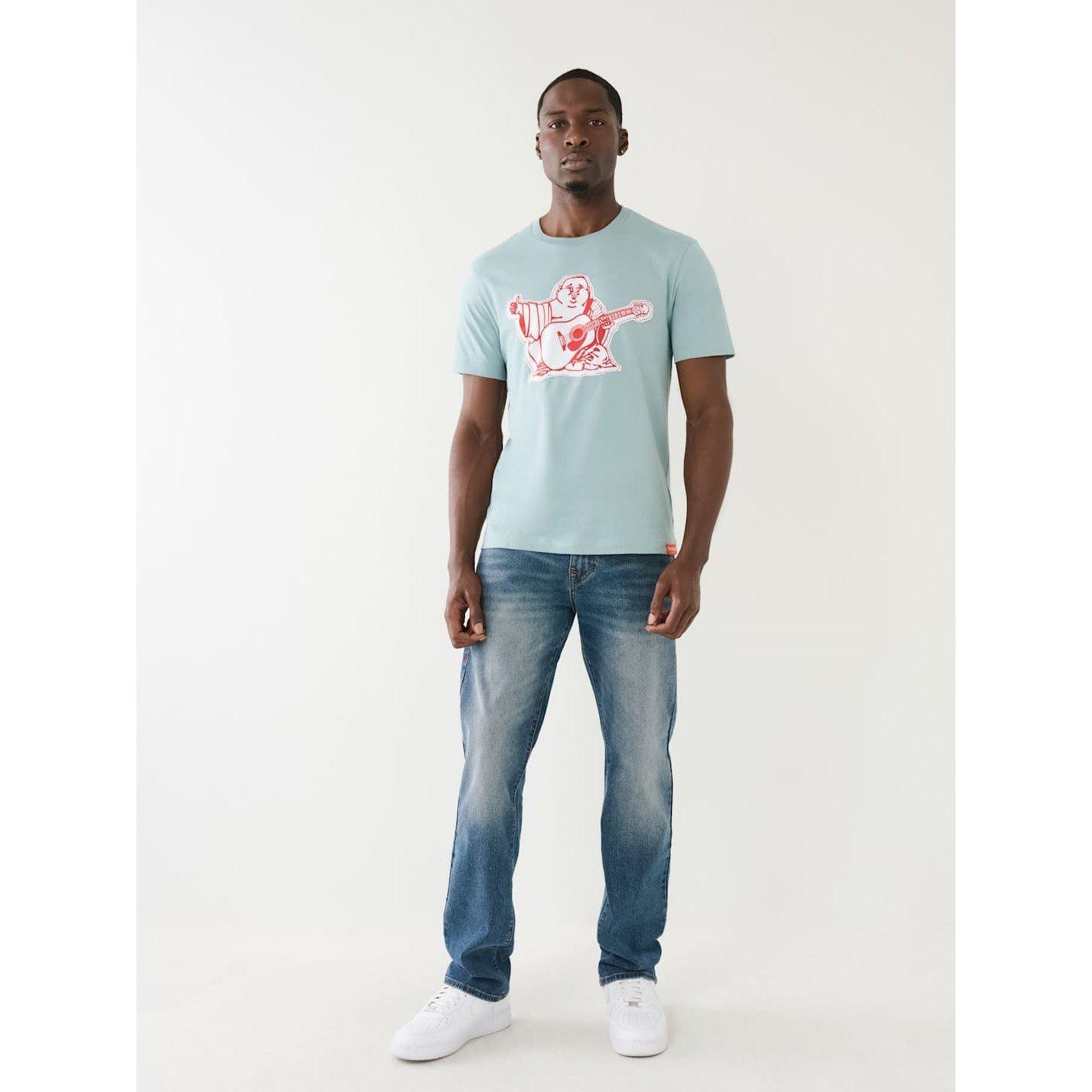 Dusty Blue - True Religion - Buddha Applique Regular Fit T-Shirt - 4