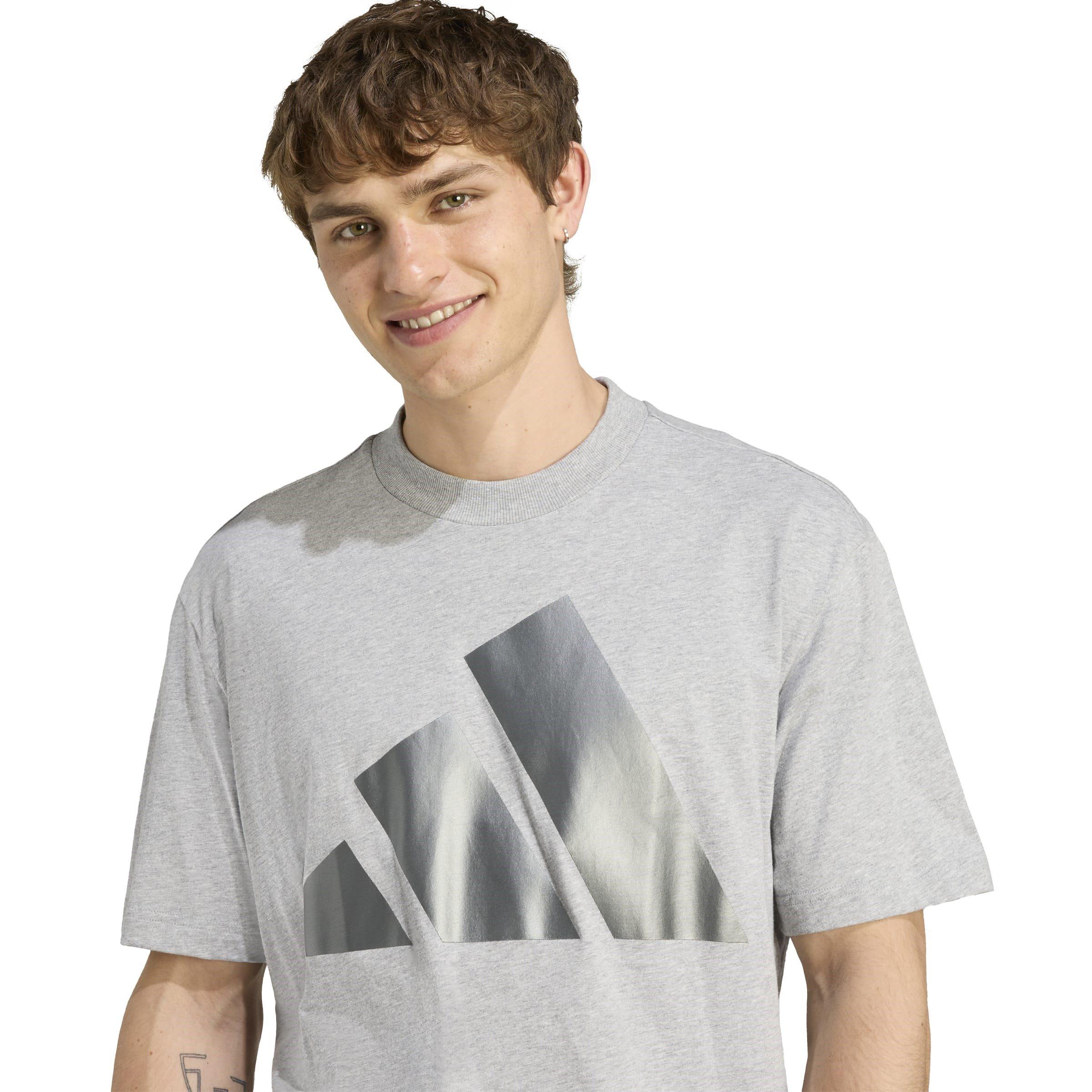 Grey Heather - adidas - Big Logo Tee - 4