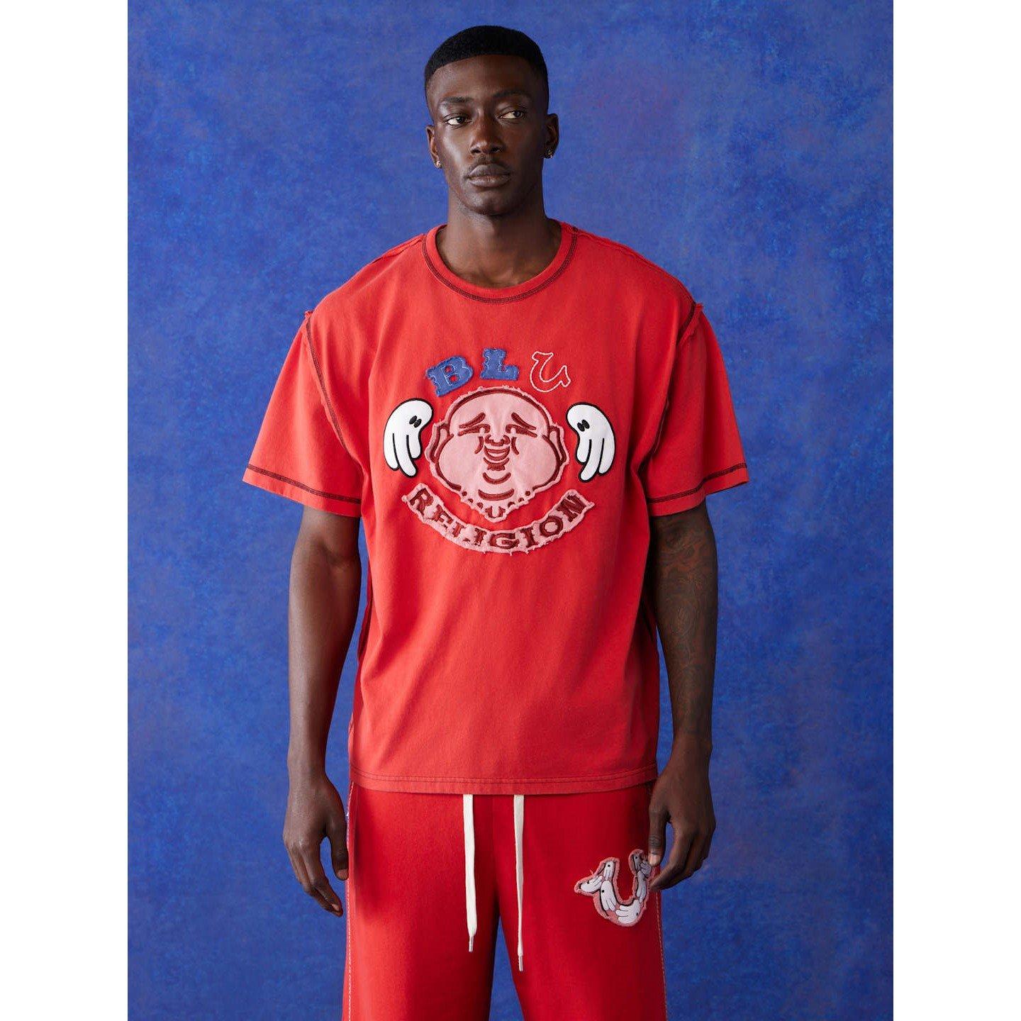 Wshed Red - True Religion - Men's Regular Fit Boxy T-Shirt - 1