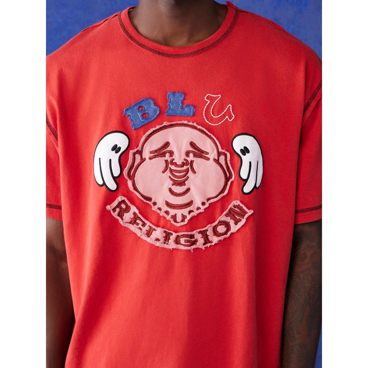 Wshed Red - True Religion - Men's Regular Fit Boxy T-Shirt - 3