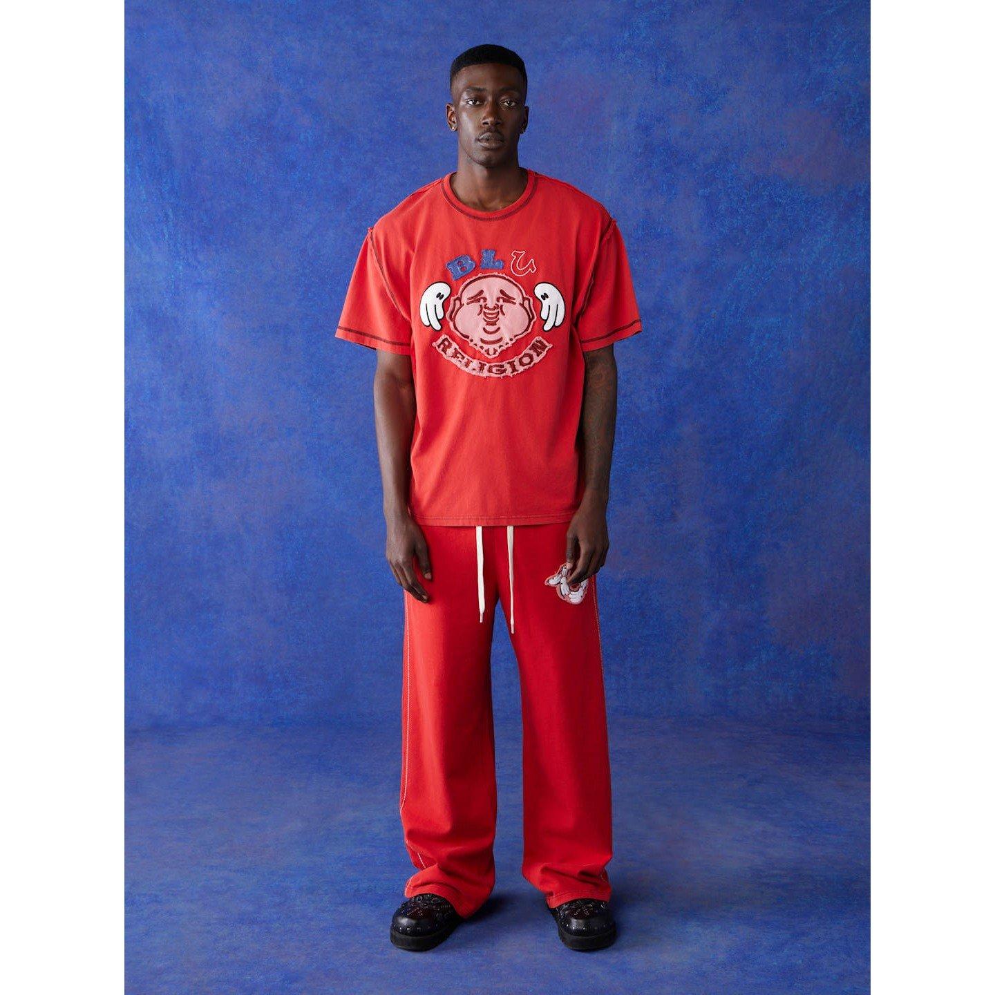 Wshed Red - True Religion - Men's Regular Fit Boxy T-Shirt - 4