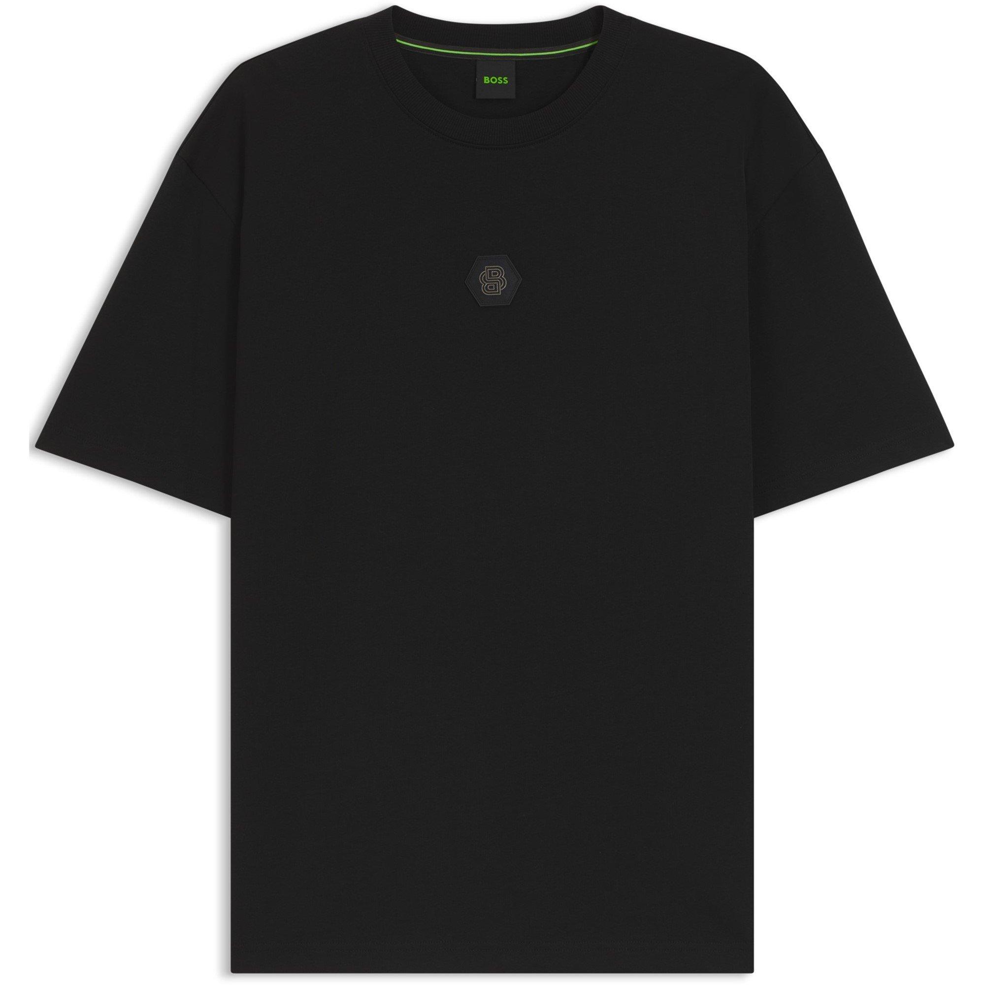 Black - Boss - Men's Future Green Cotton Short Sleeve Oversized T-Shirt