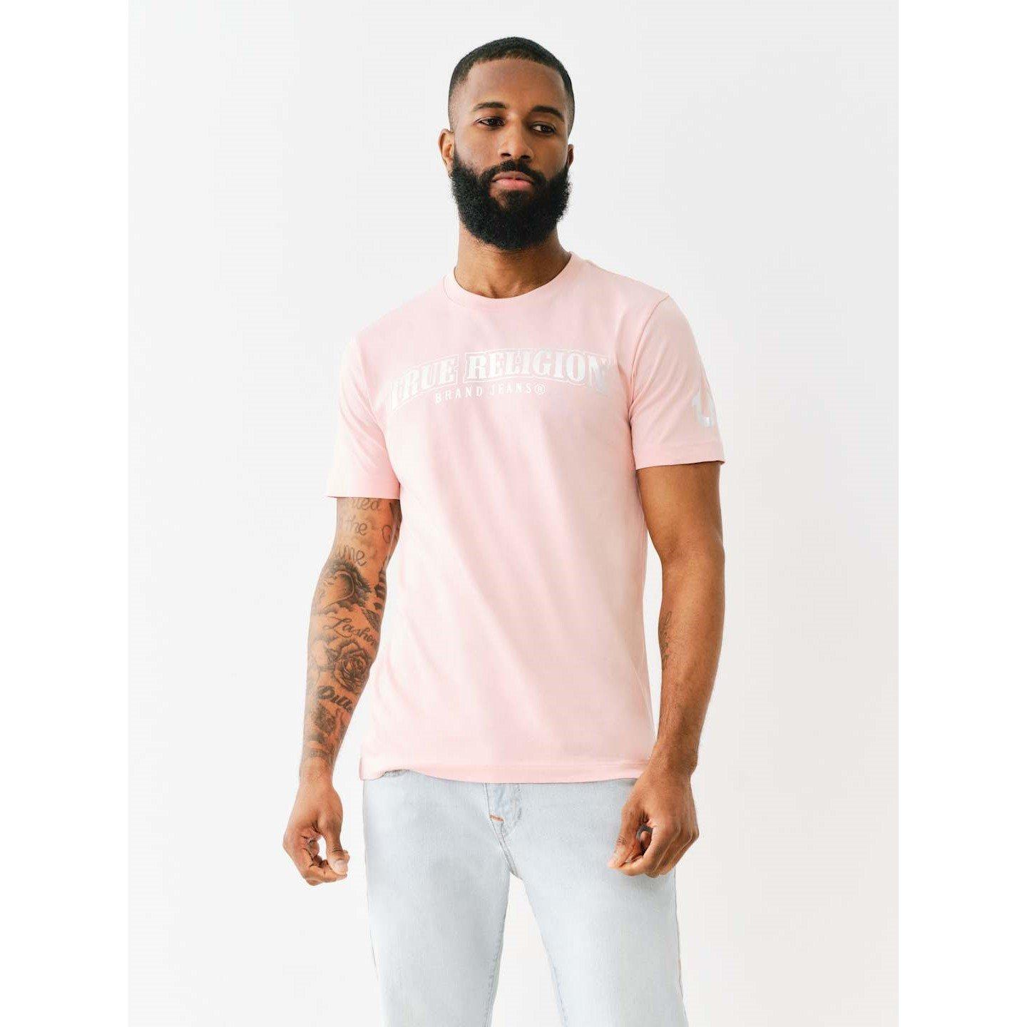 Dull Pink - True Religion - Men's Foil Crew Regular Fit T-Shirt - 1