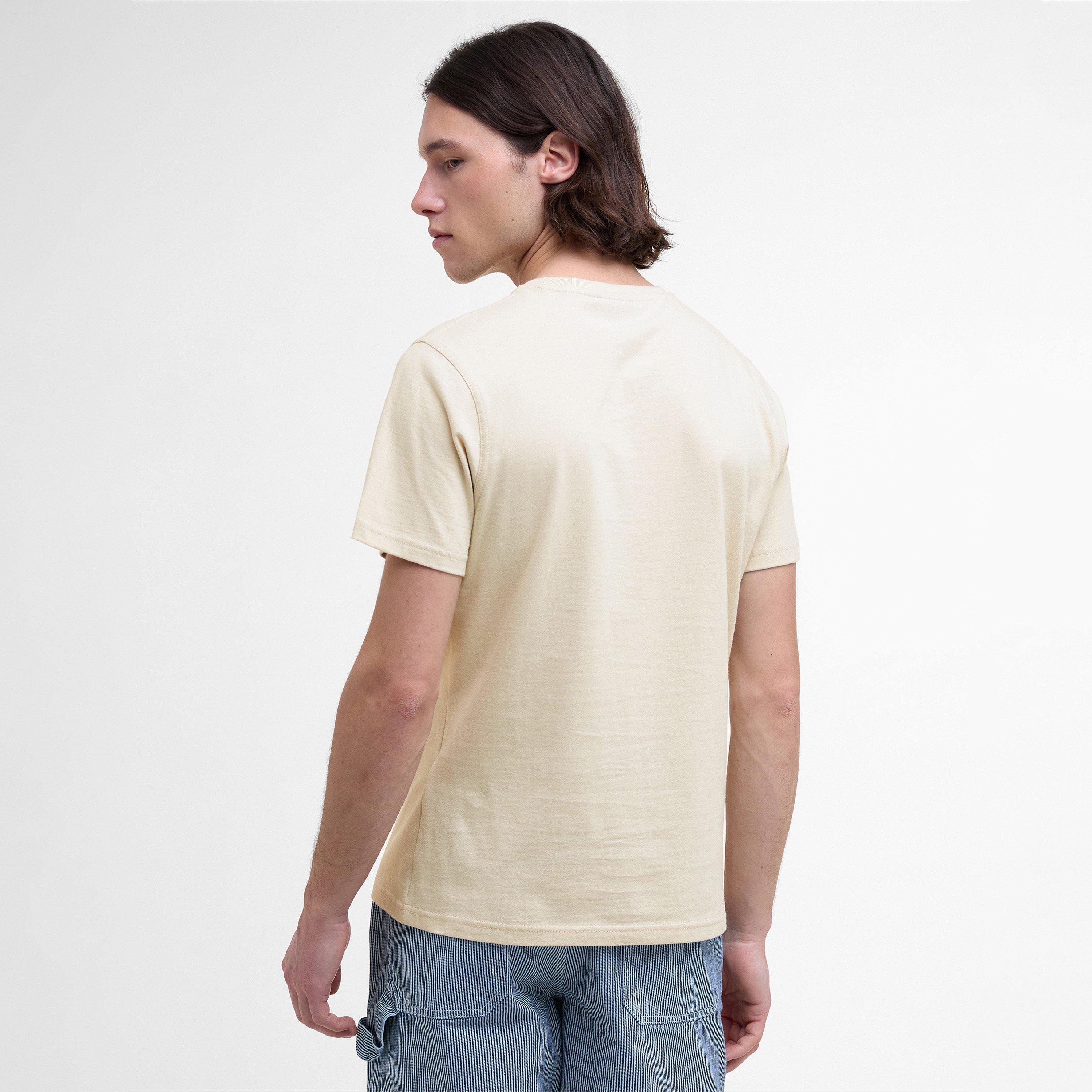 Oatmeal BE72 - Barbour - Men's Harbourside Regular Fit T-Shirt - 3