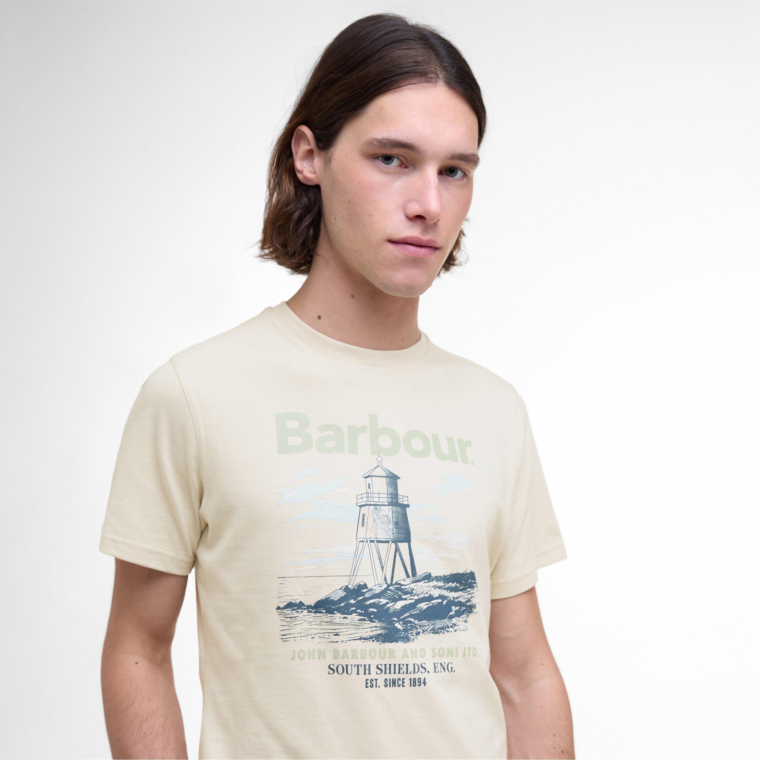 Oatmeal BE72 - Barbour - Men's Harbourside Regular Fit T-Shirt - 4