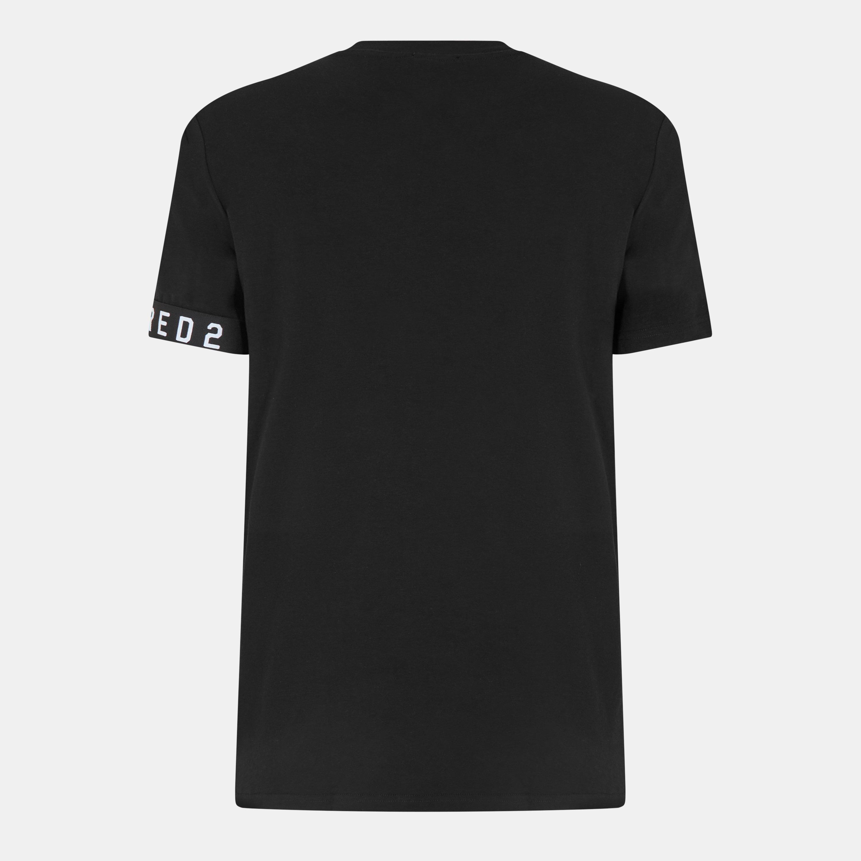 Black - DSquared2 - Men's DSQ Band Logo Slim Fit T-Shirt - 2
