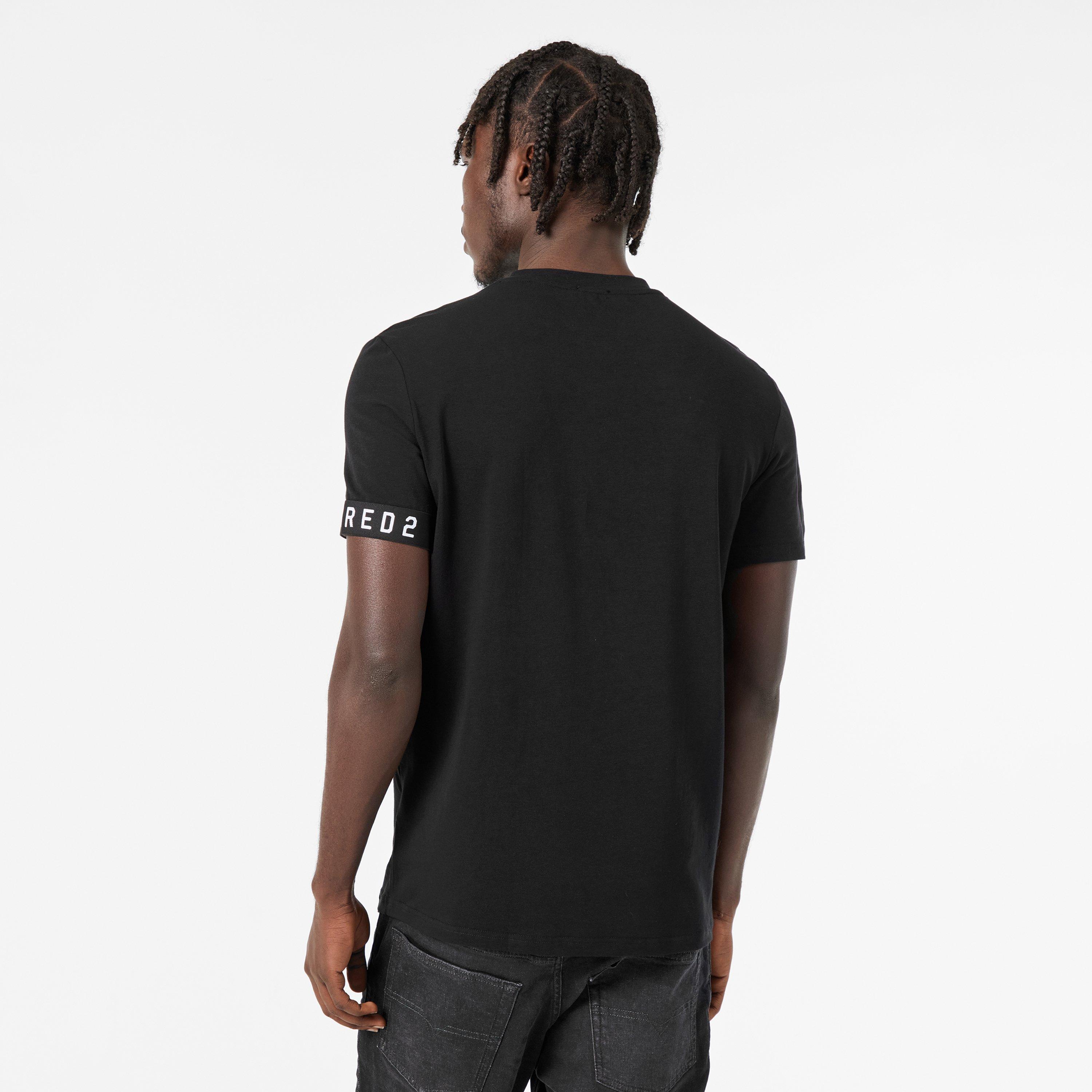 Black - DSquared2 - Men's DSQ Band Logo Slim Fit T-Shirt - 4