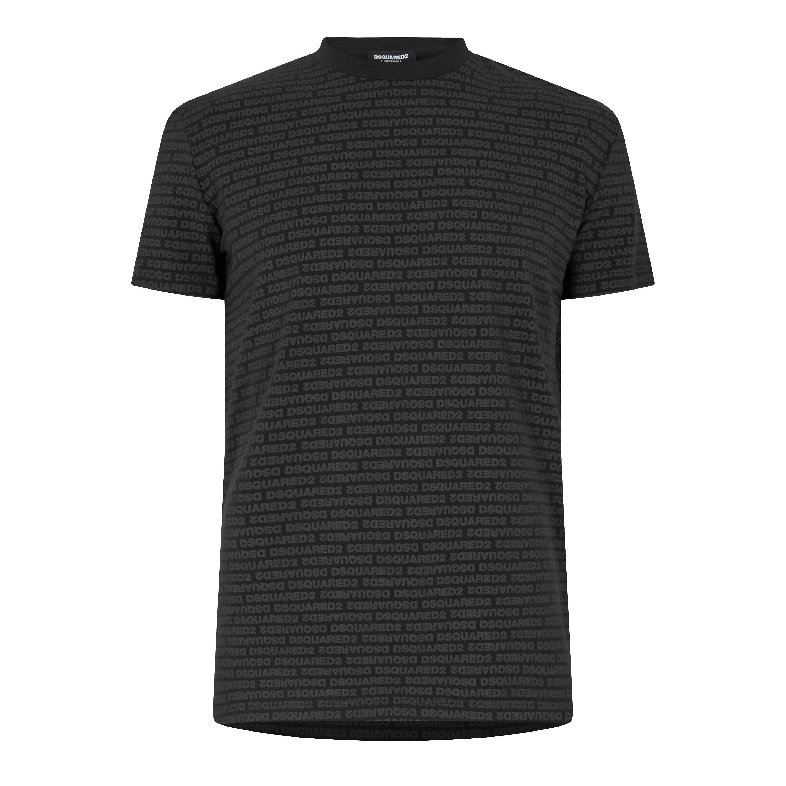 Black - DSquared2 - Men's All Over Logo T-Shirt - 1