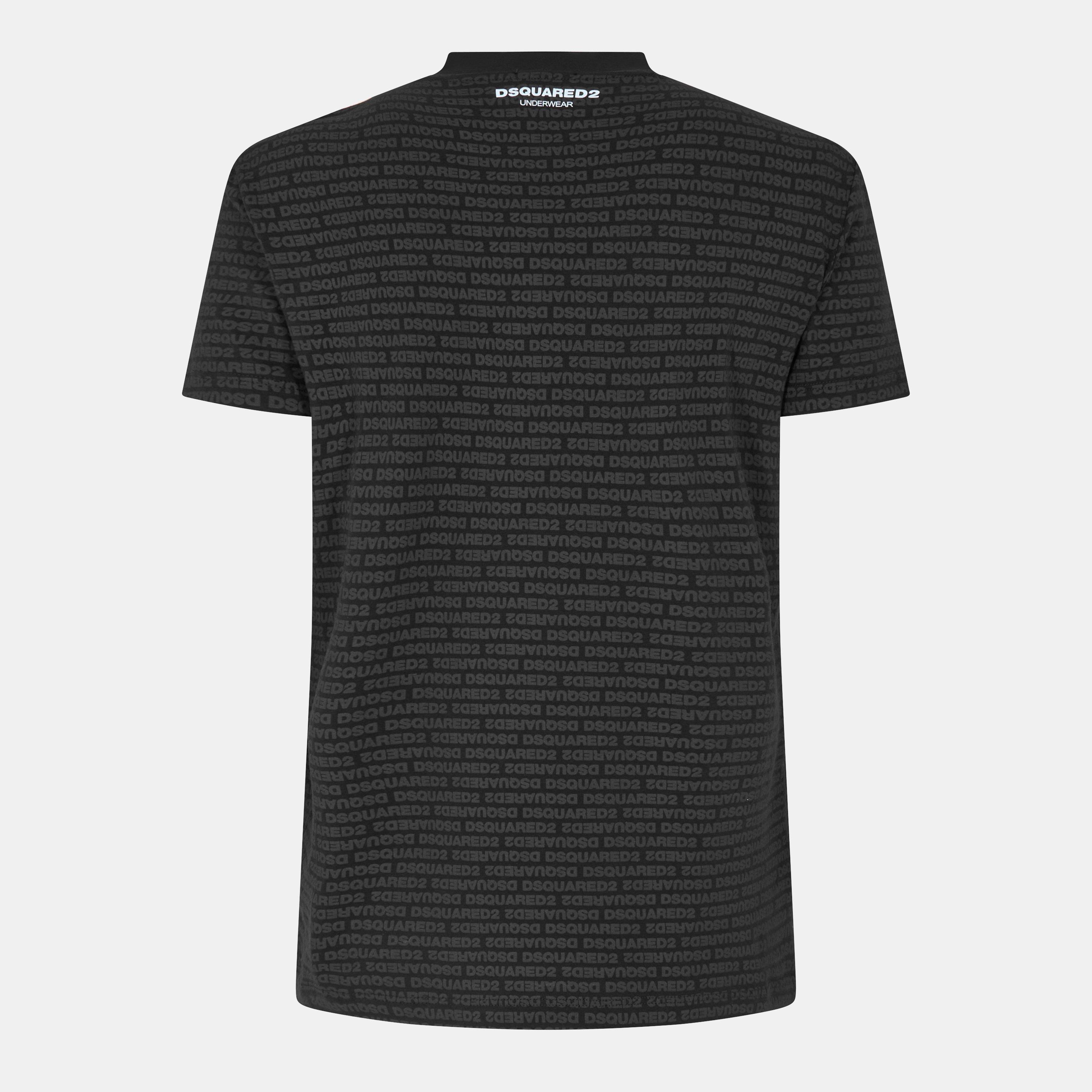 Black - DSquared2 - Men's All Over Logo Regular Fit T-Shirt - 2