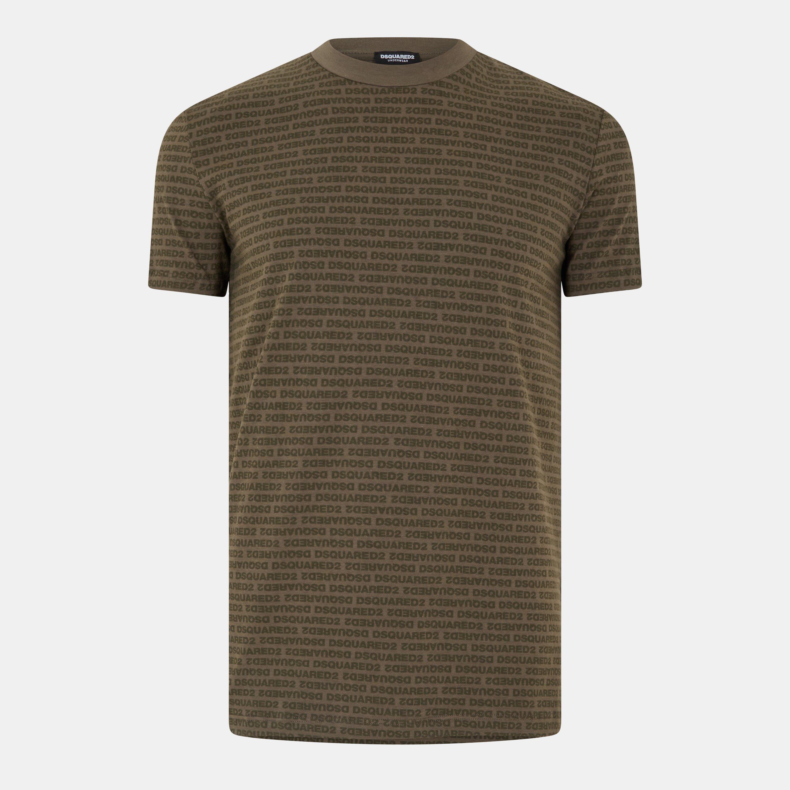 Dsquared2 Men's All Over Logo T-Shirt - Miltary Green - S