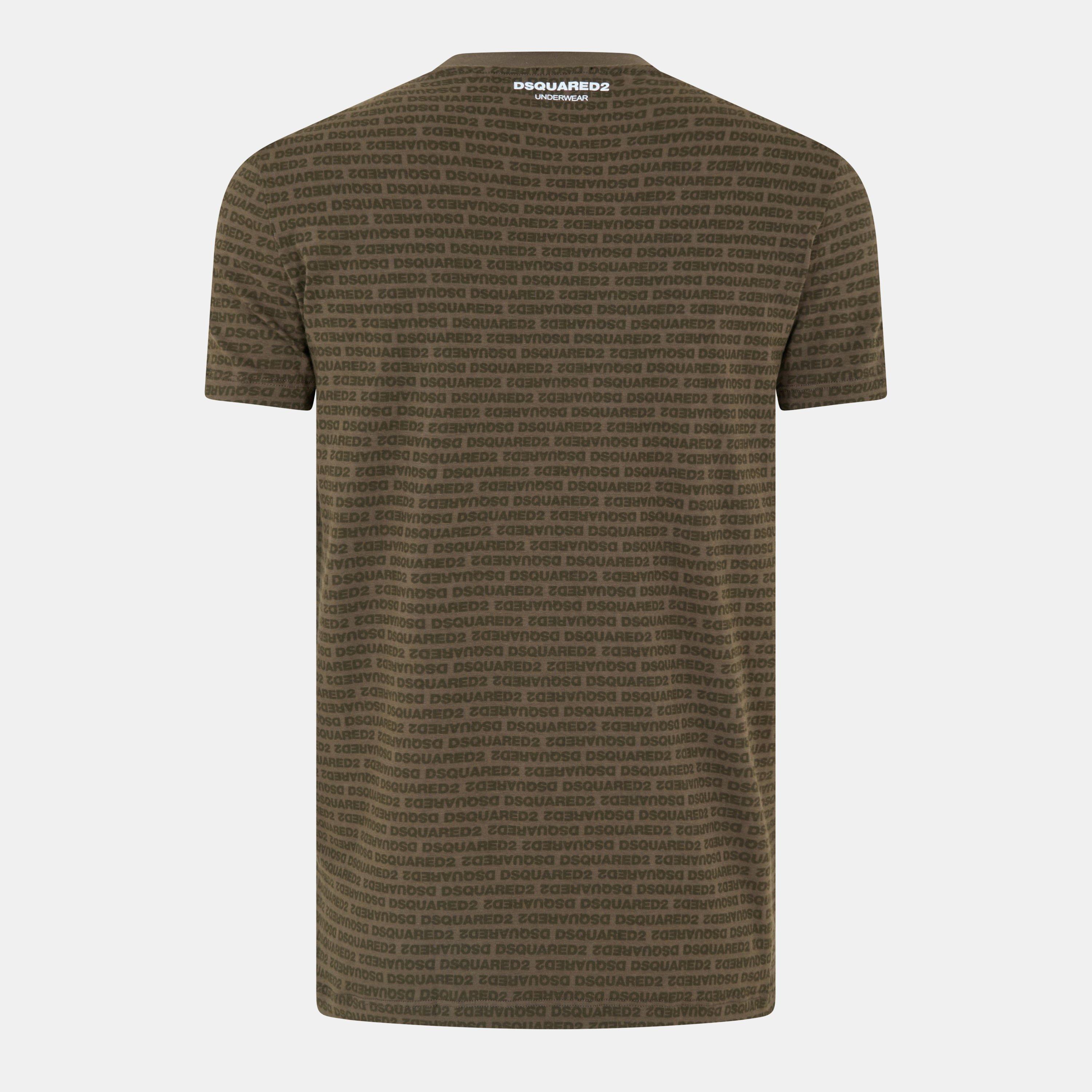 Miltary Green - DSquared2 - Men's All Over Logo T-Shirt - 2