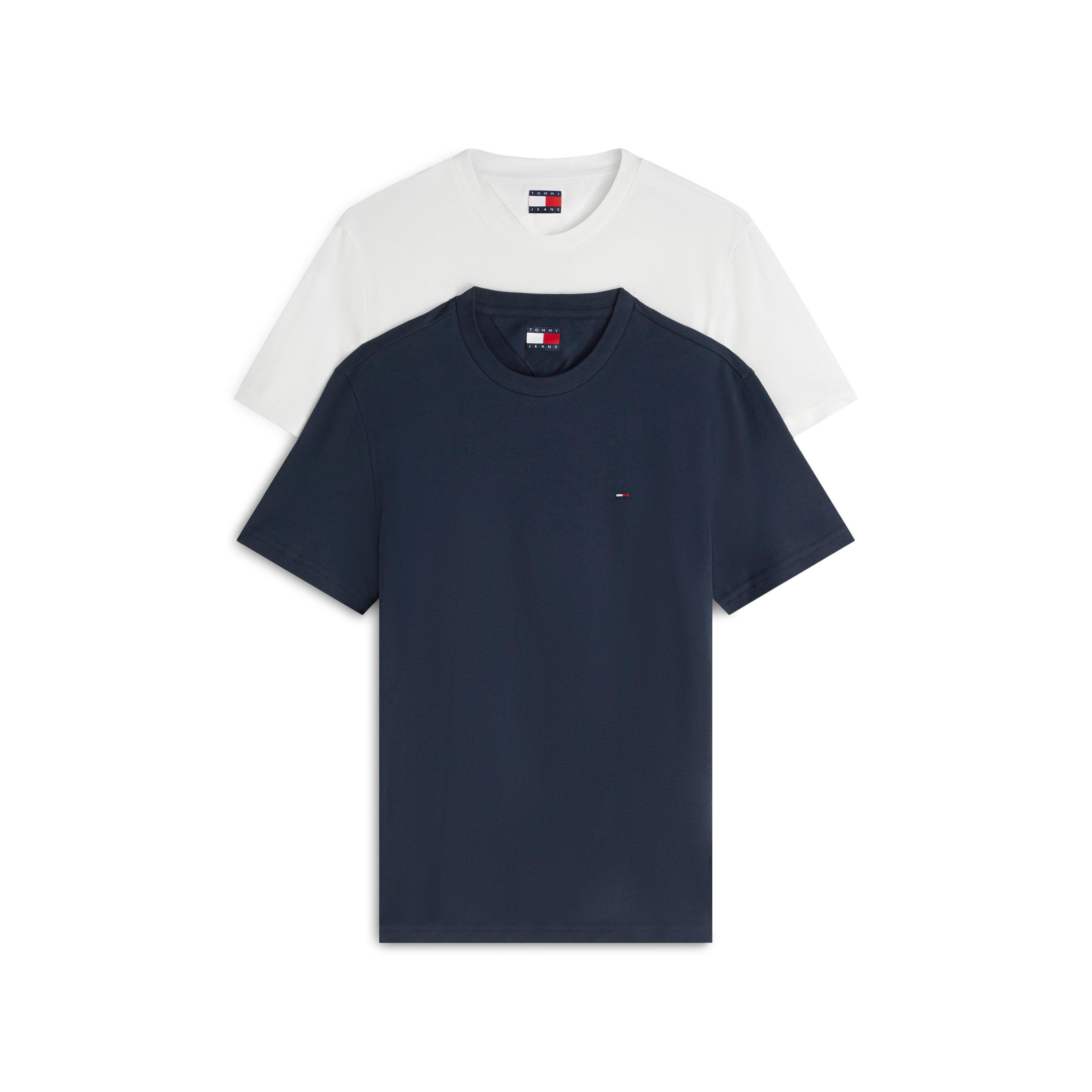 Tommy Jeans Men's 2-Pack Slim Fit T-Shirt - Navy/Ecru - M