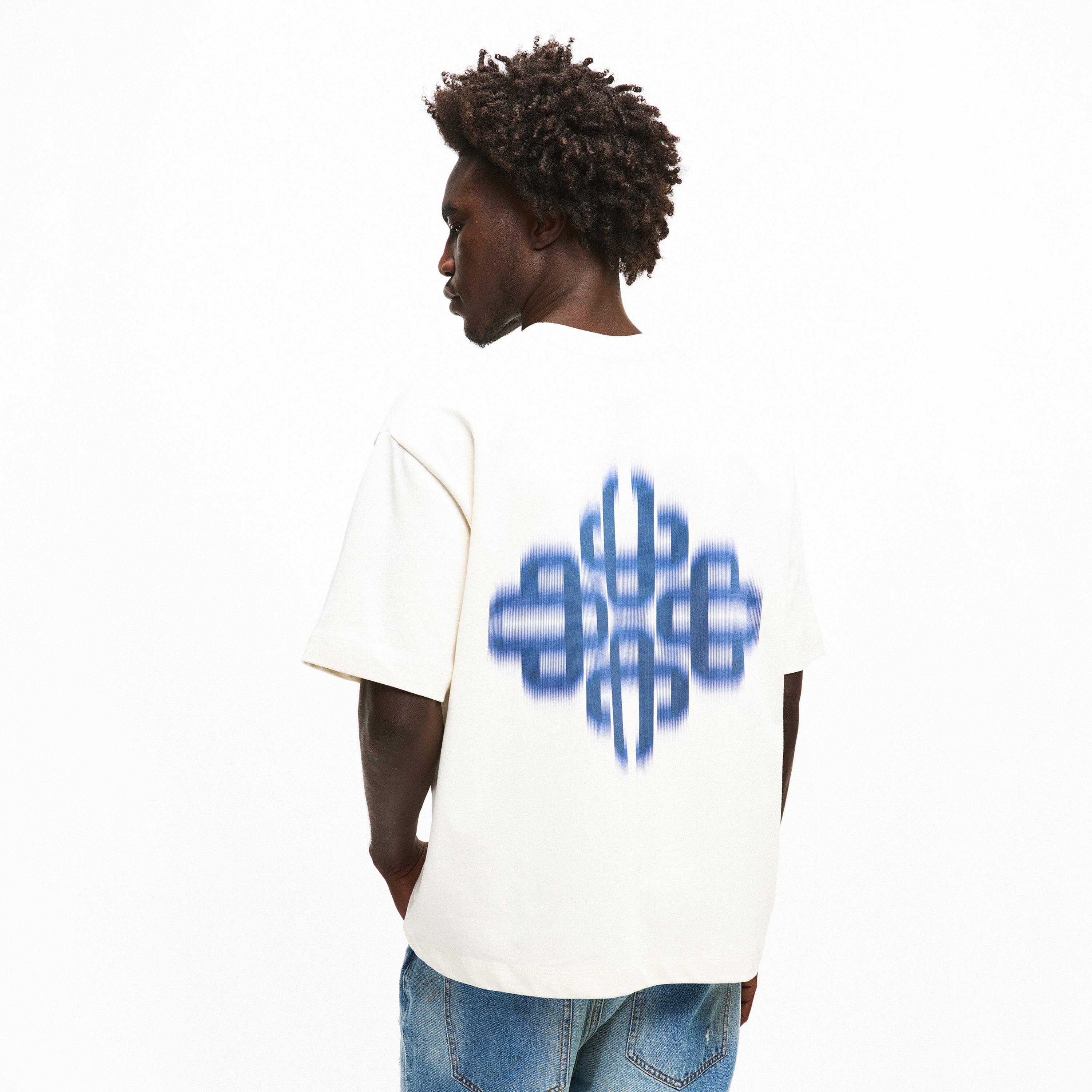 White/Navy - The Couture Club - Mens Blurred Graphic Emblem T-Shirt - 4