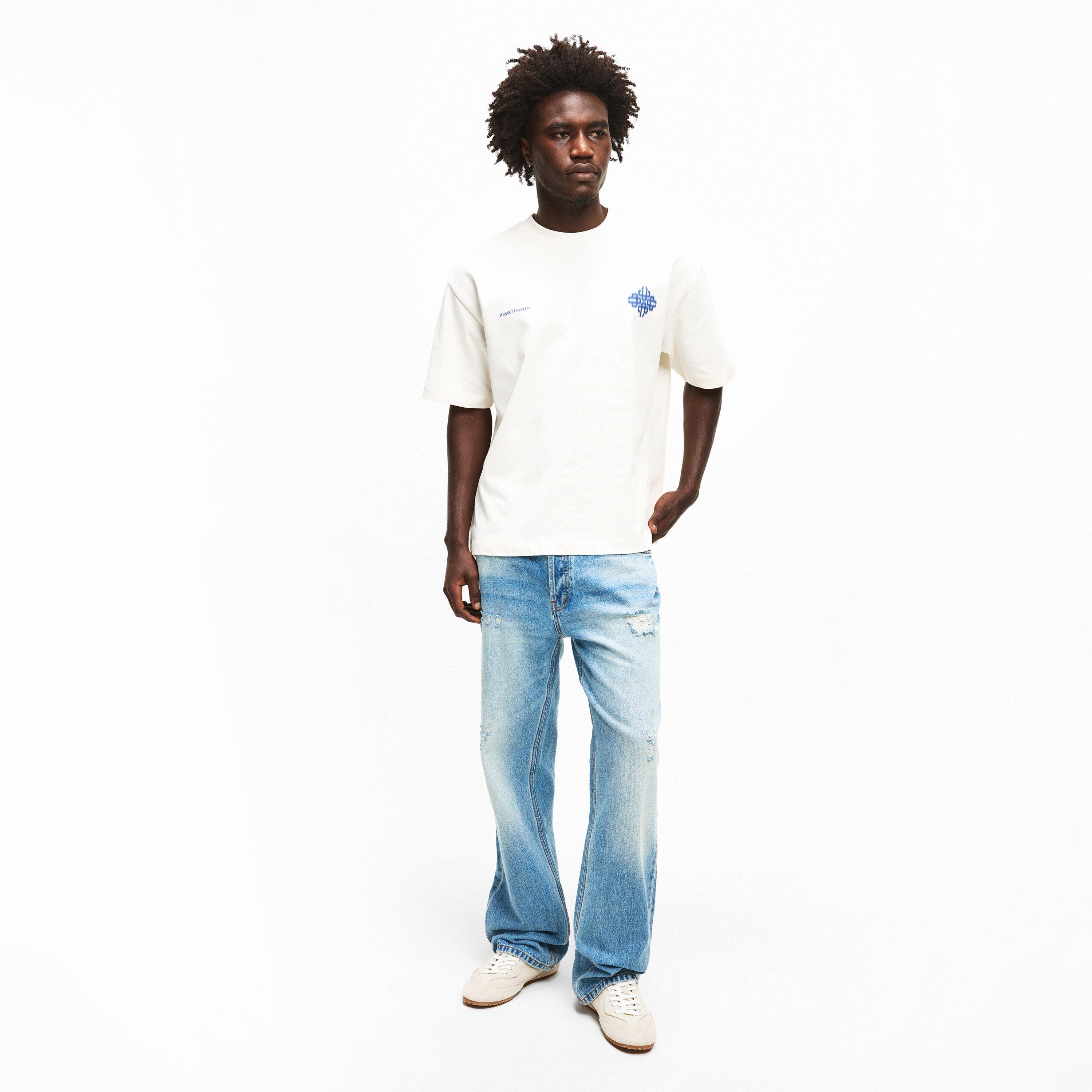 White/Navy - The Couture Club - Mens Blurred Graphic Emblem T-Shirt - 6