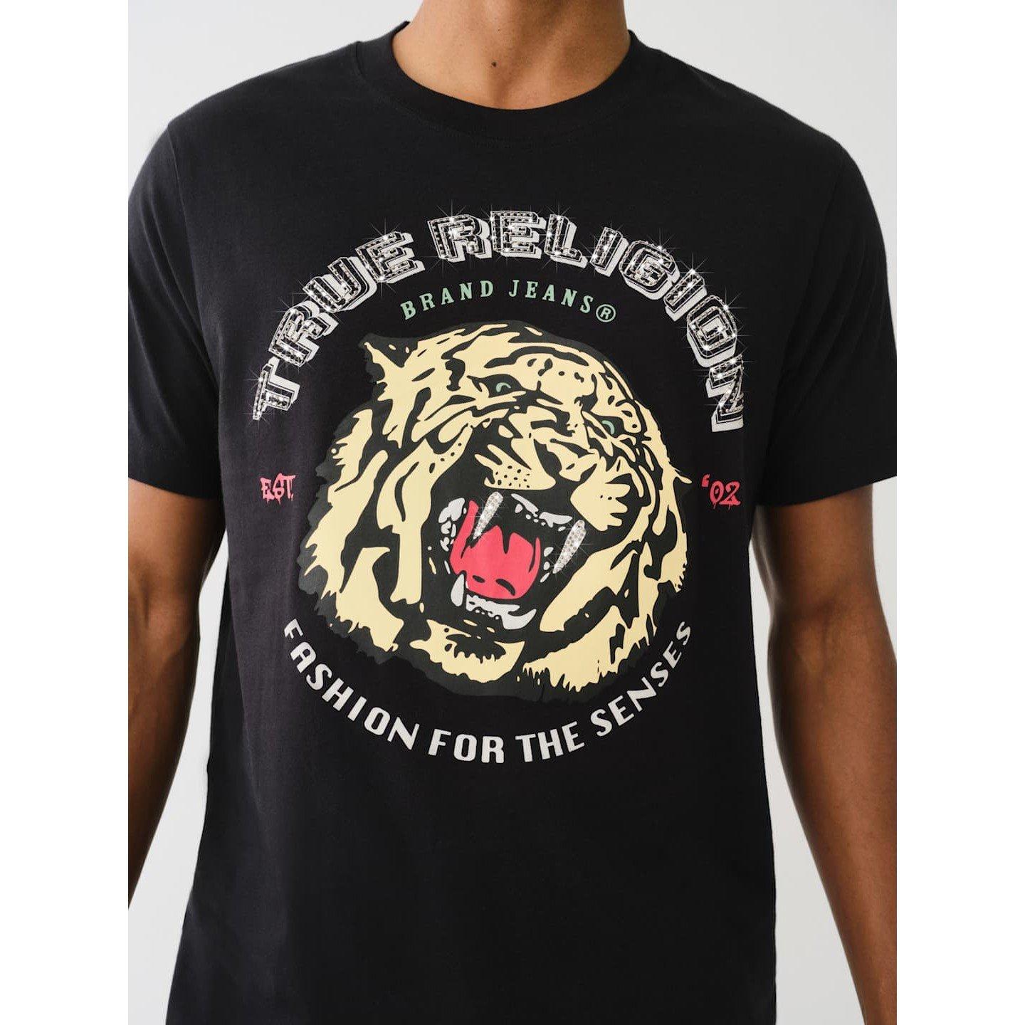 Jet Black - True Religion - Tiger Face Regular Fit T-Shirt - 3