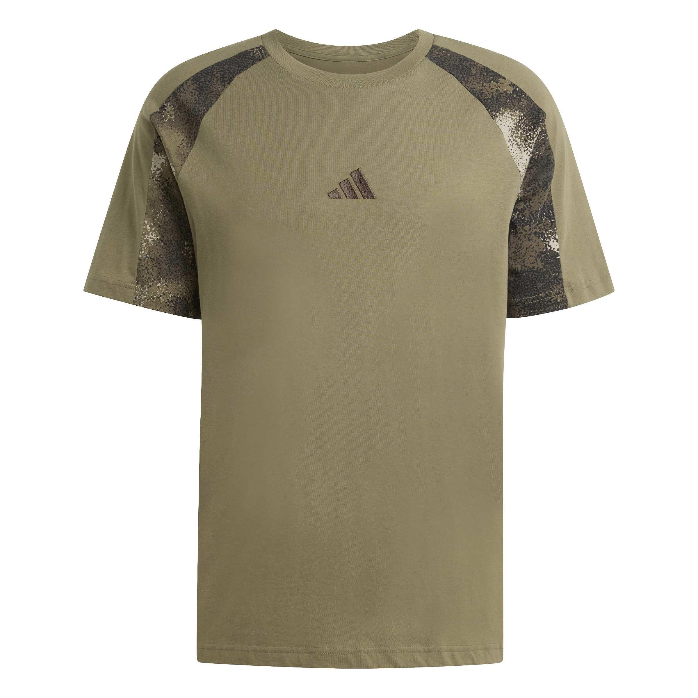 Adidas Men's Camo Print T-Shirt - Olive Strata - M