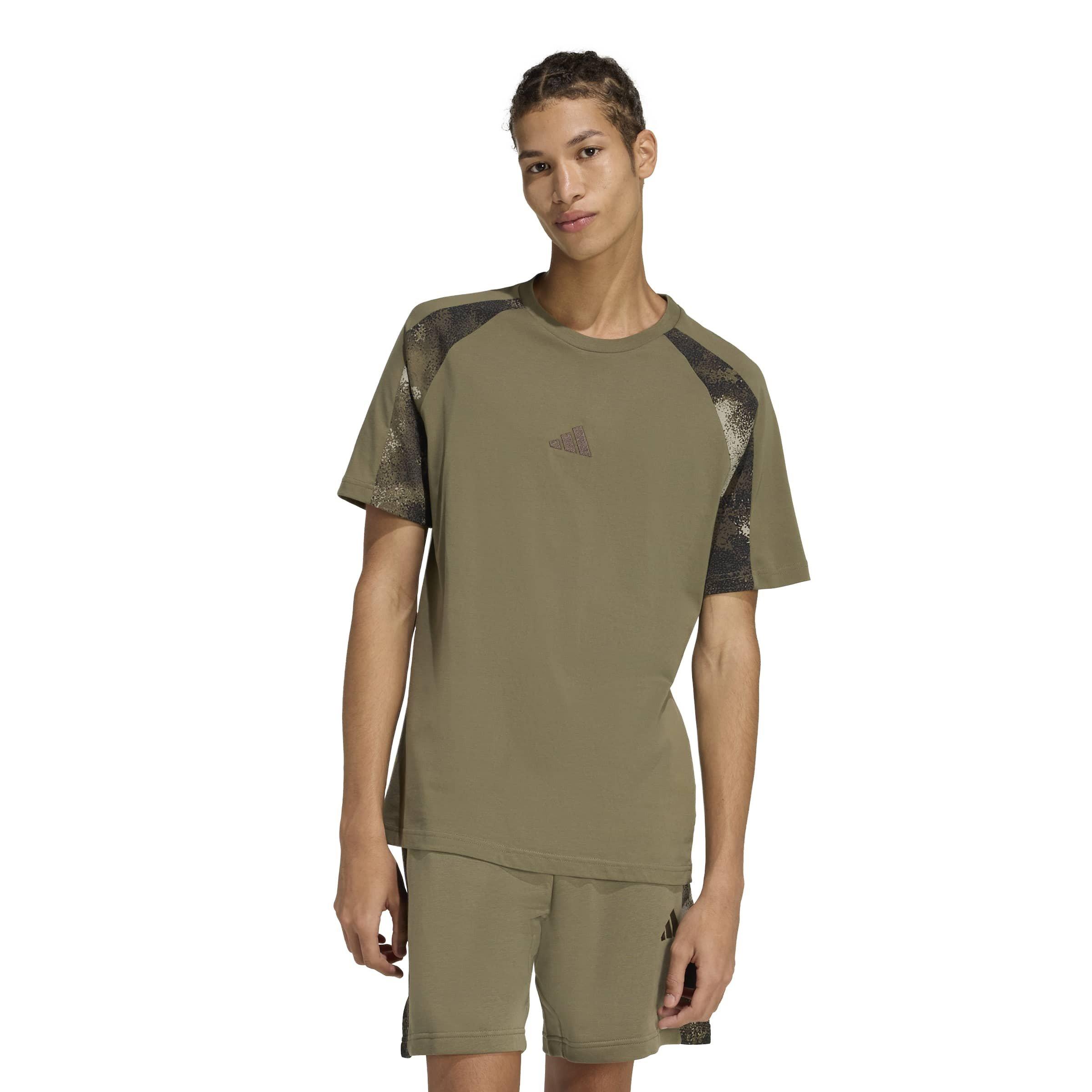 Olive Strata - adidas - Men's Camo Print T-Shirt - 2