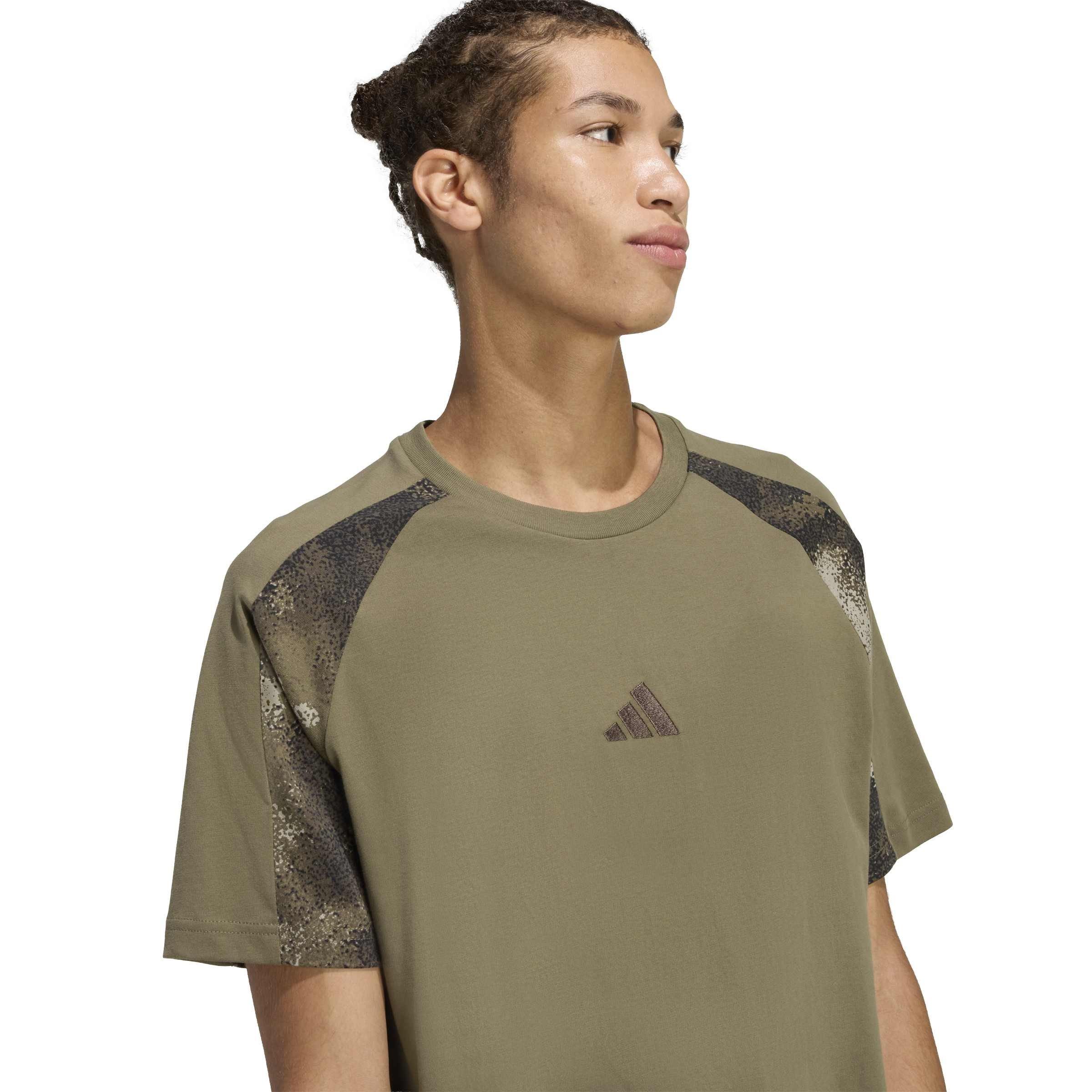 Olive Strata - adidas - Men's Camo Print T-Shirt - 4