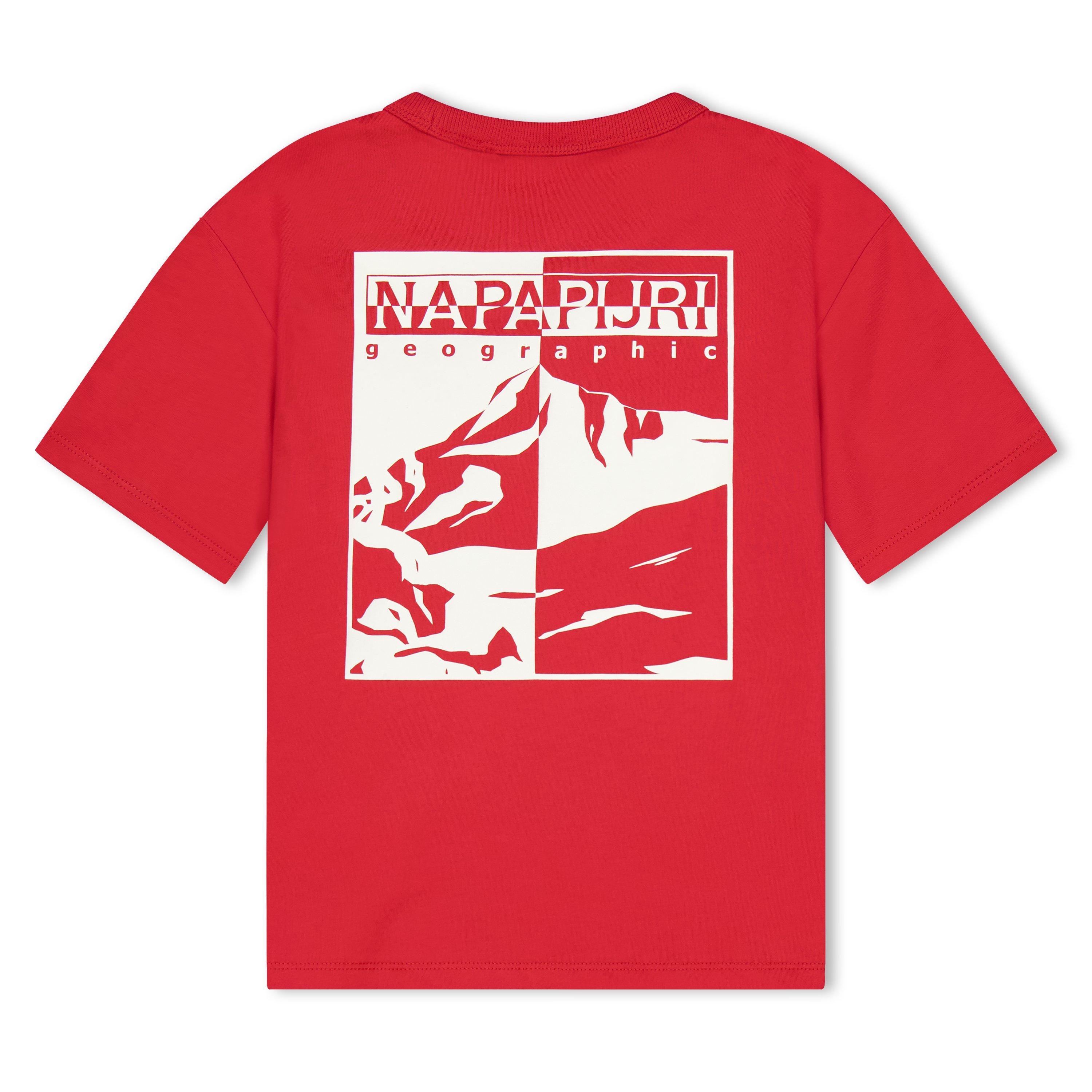 Napapijri Boys Kids Graphic T-Shirt - Red Raq - 13Y+