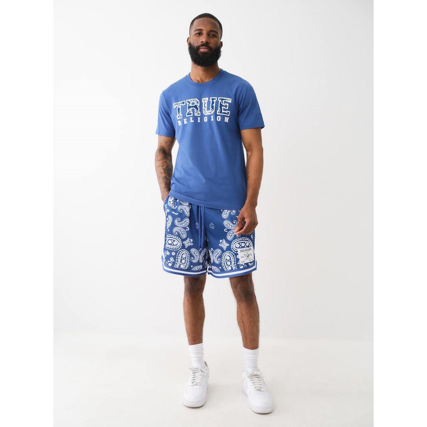 Pacific Blue - True Religion - Paisley Flock Regular Fit T-Shirt - 4