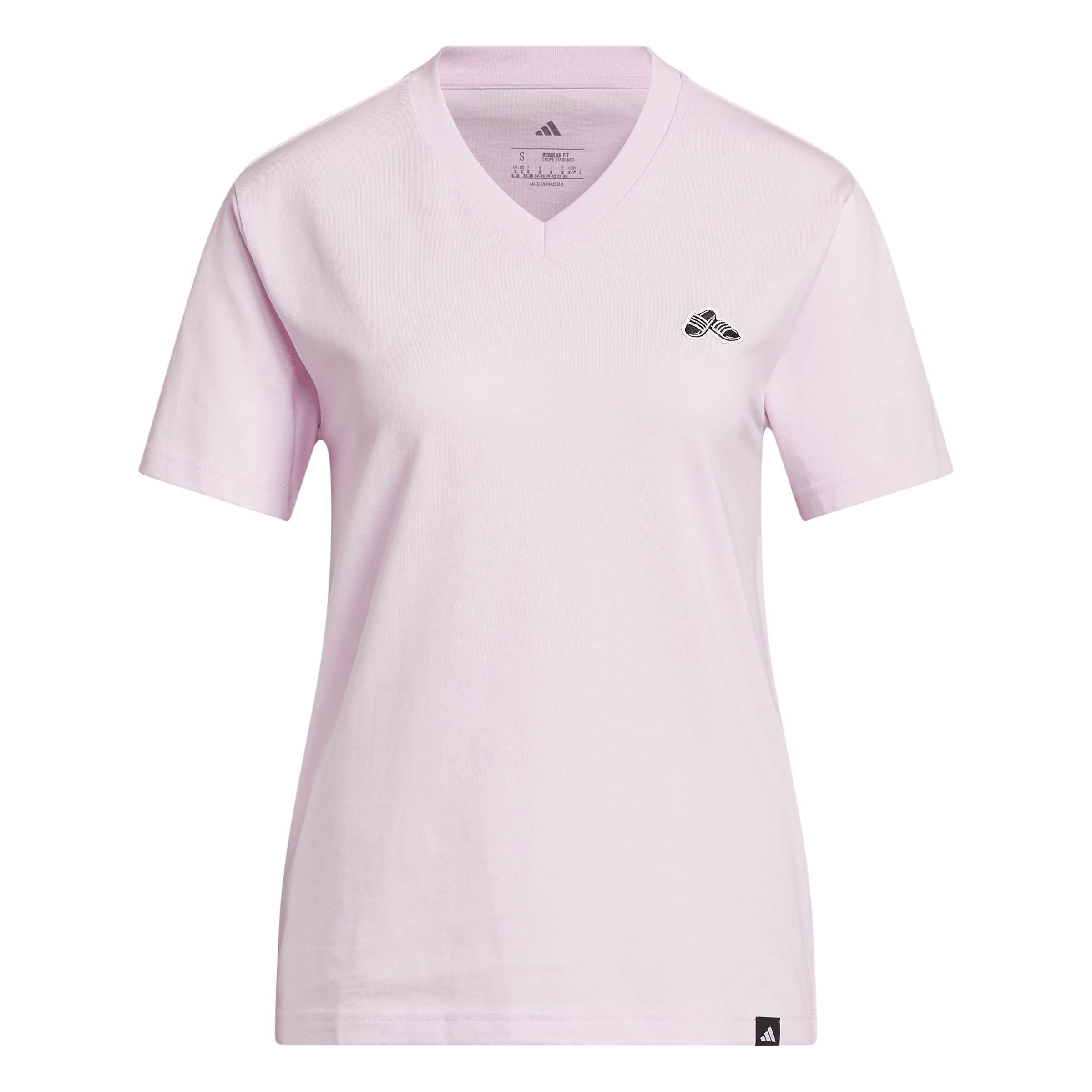 Clear Pink - adidas - Men's Slide V-Neck T-Shirt - 1