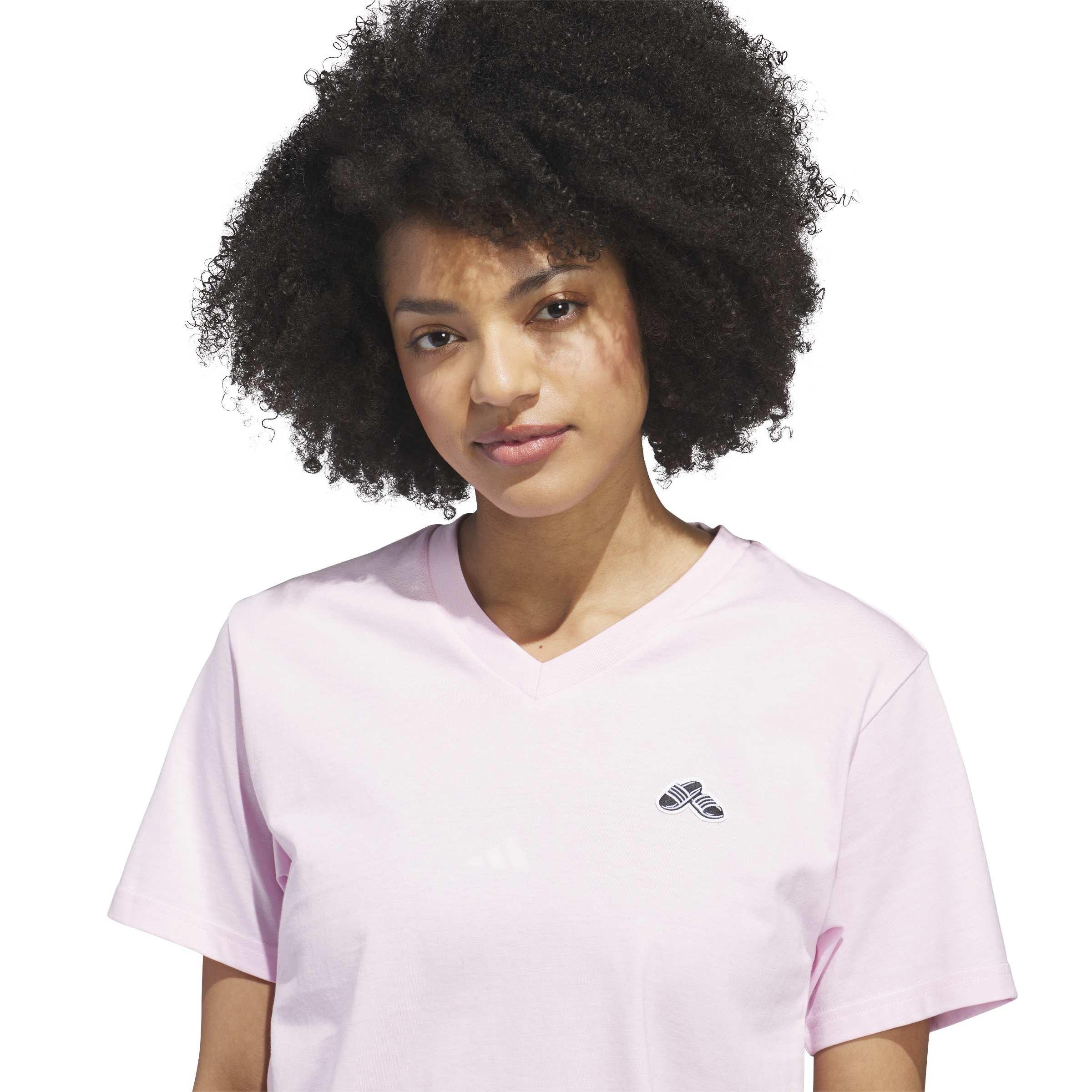 Clear Pink - adidas - Men's Slide V-Neck T-Shirt - 4