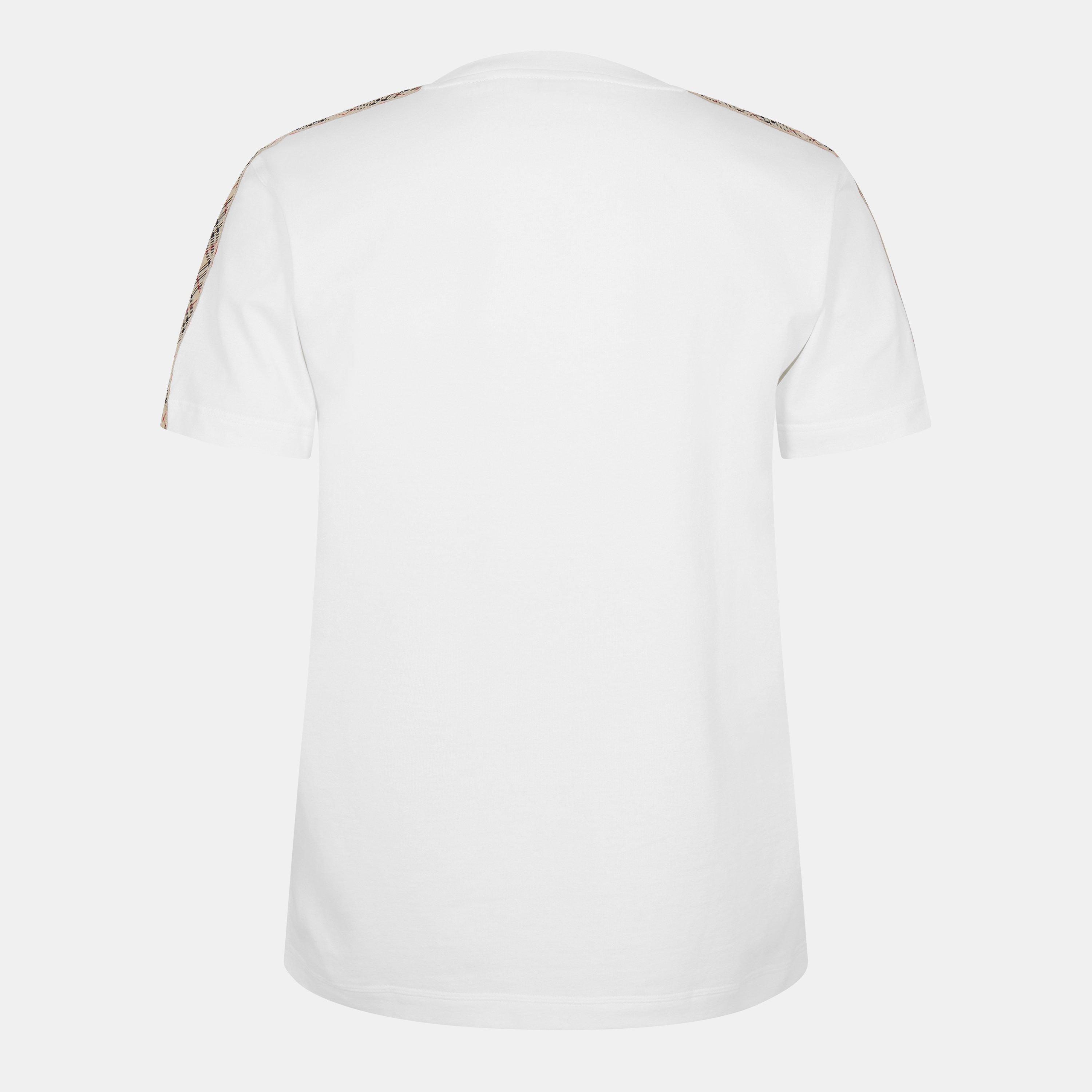 Chalk - Burberry - Men's Check Tape T-Shirt - 2
