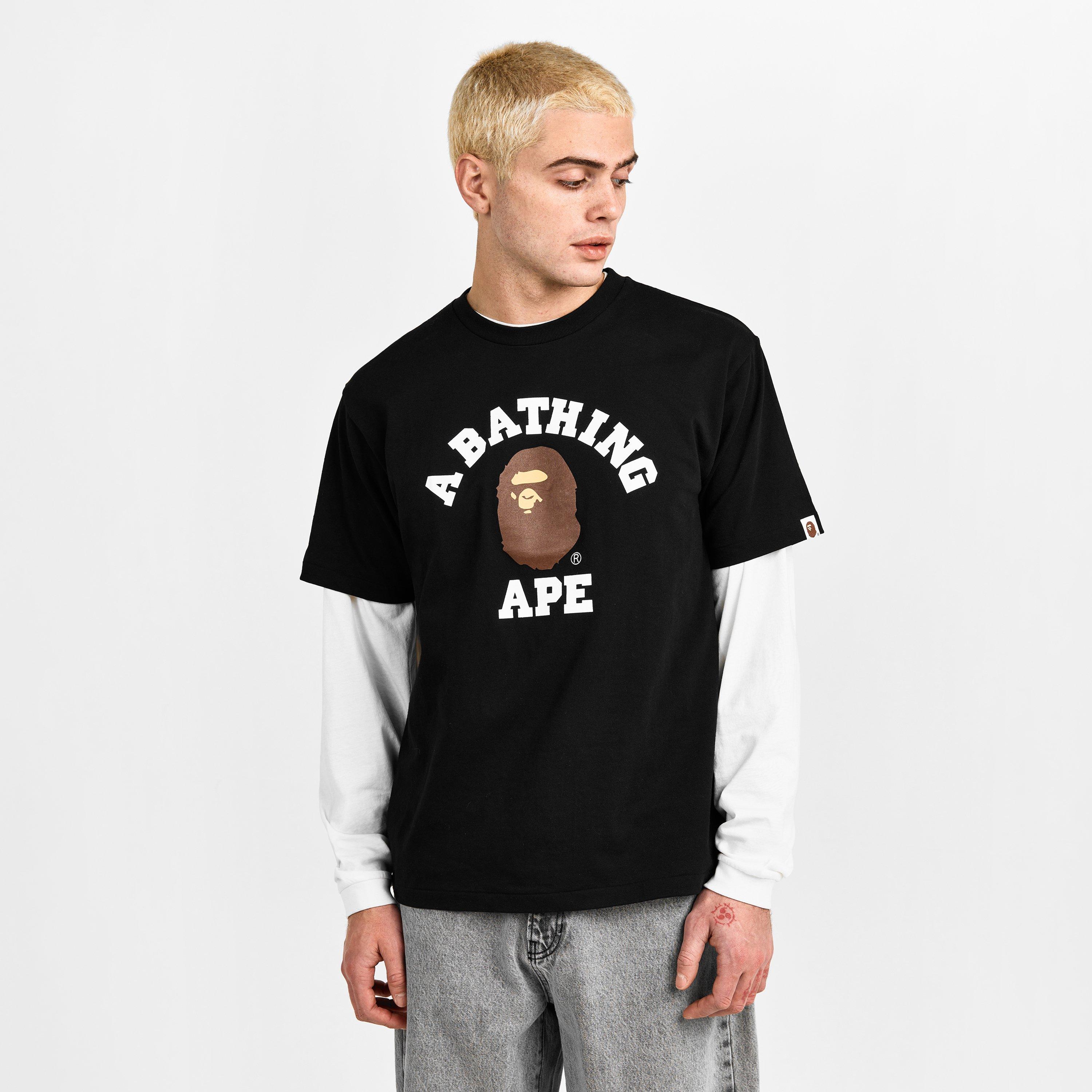 Black - A Bathing Ape - Men's College T-Shirt - 3