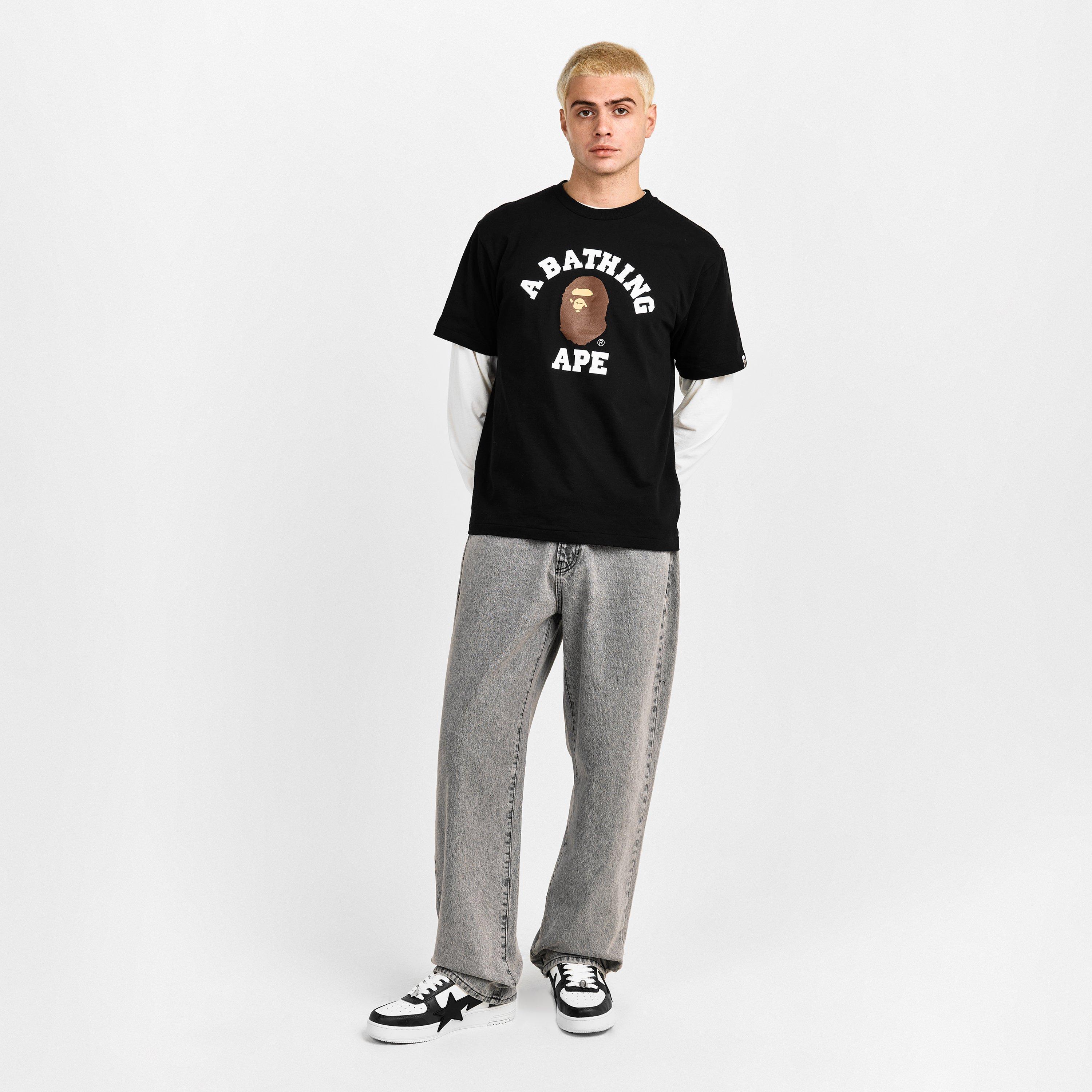 Black - A Bathing Ape - Men's College T-Shirt - 6