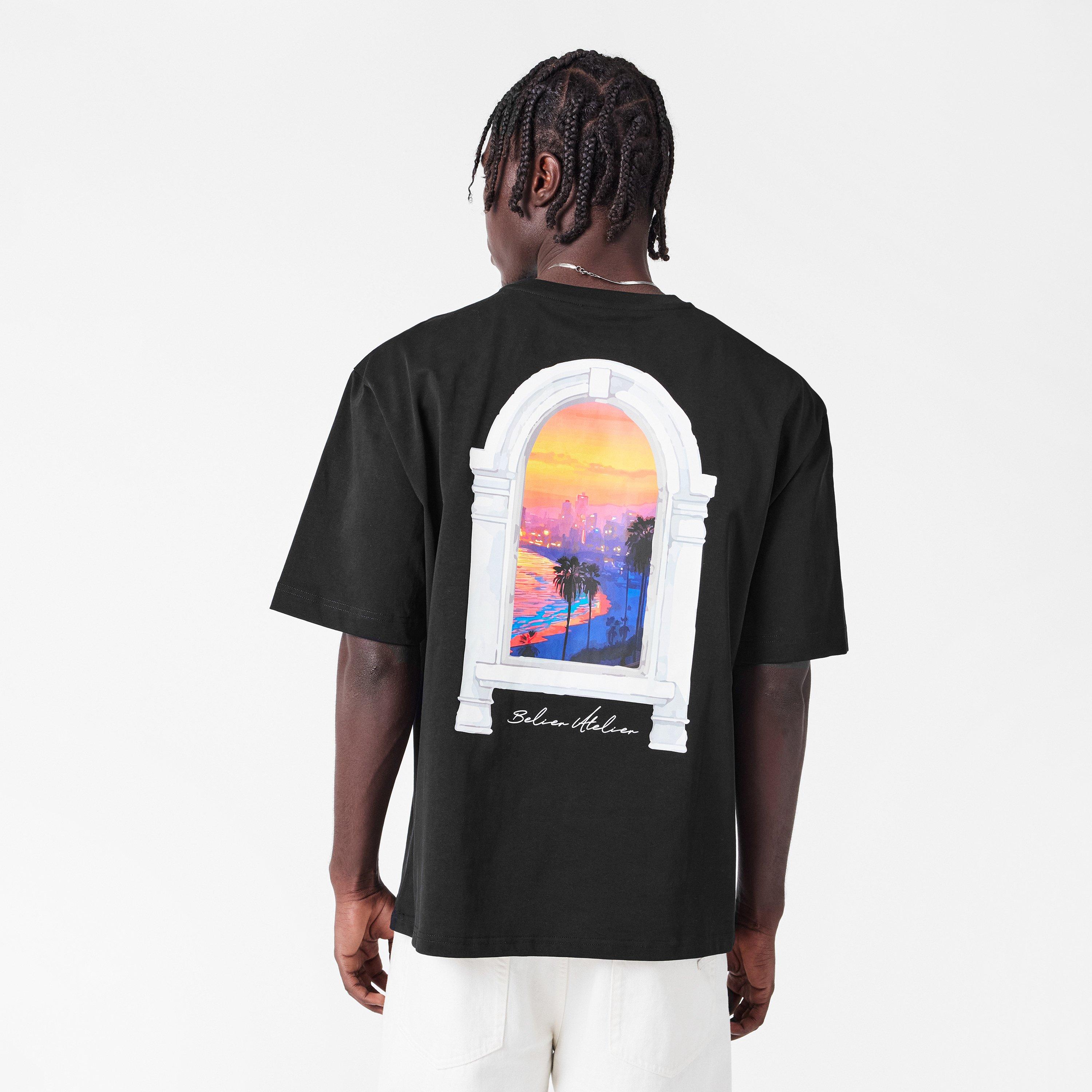 Black - BELIER - Men's Miami Regular Fit T-Shirt - 4