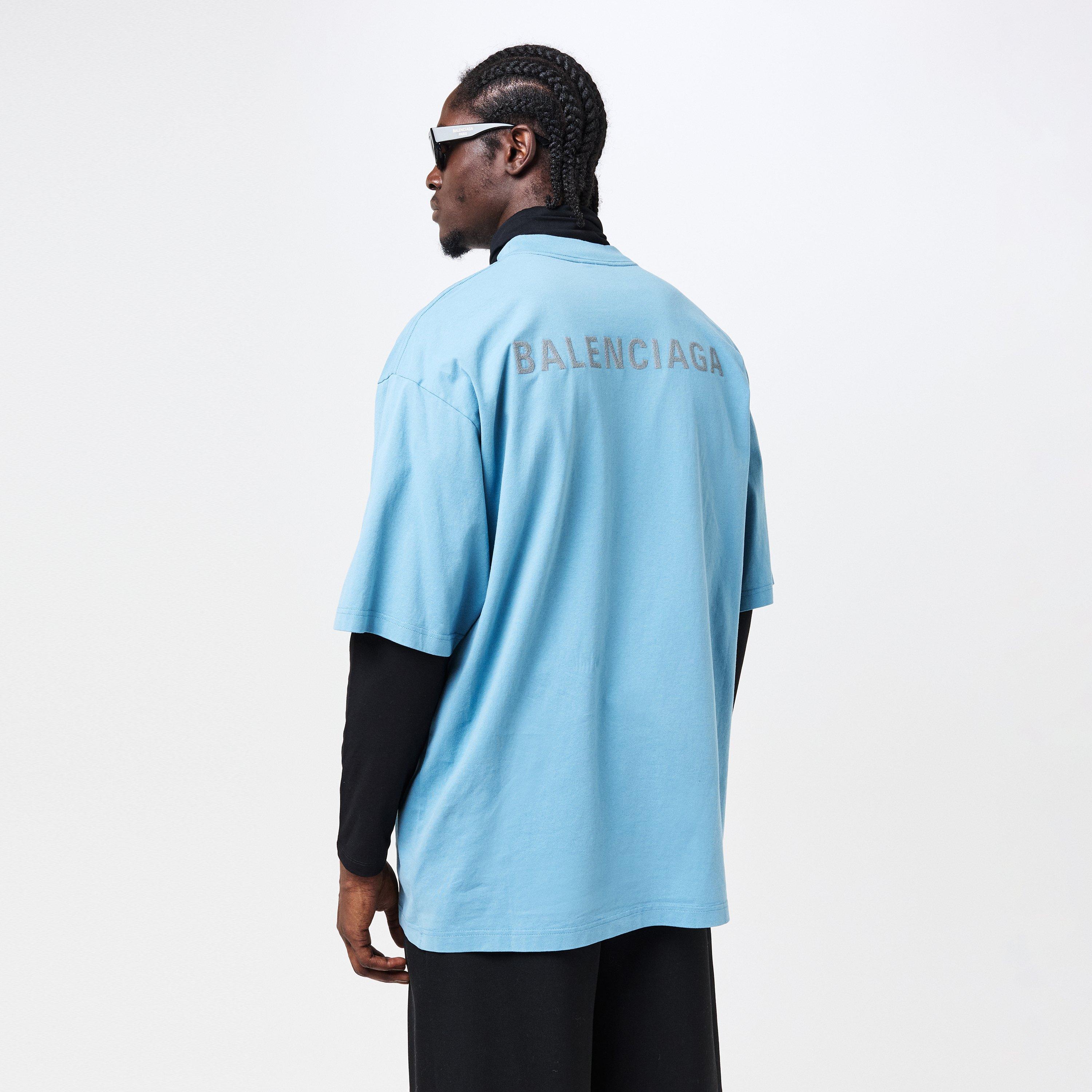 Grey Blue - Balenciaga - Men's Regular Fit T-Shirt - 4