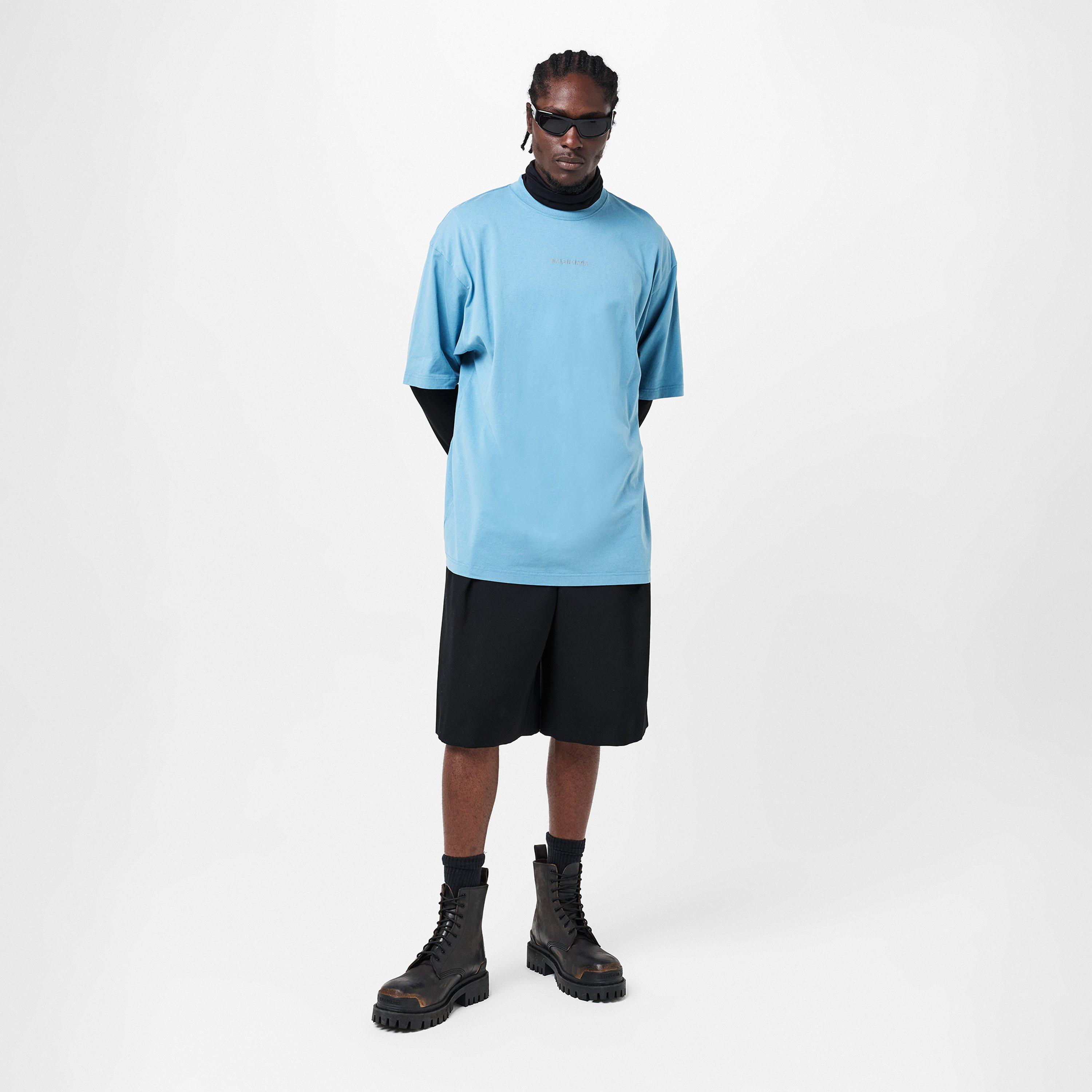 Grey Blue - Balenciaga - Men's Regular Fit T-Shirt - 6