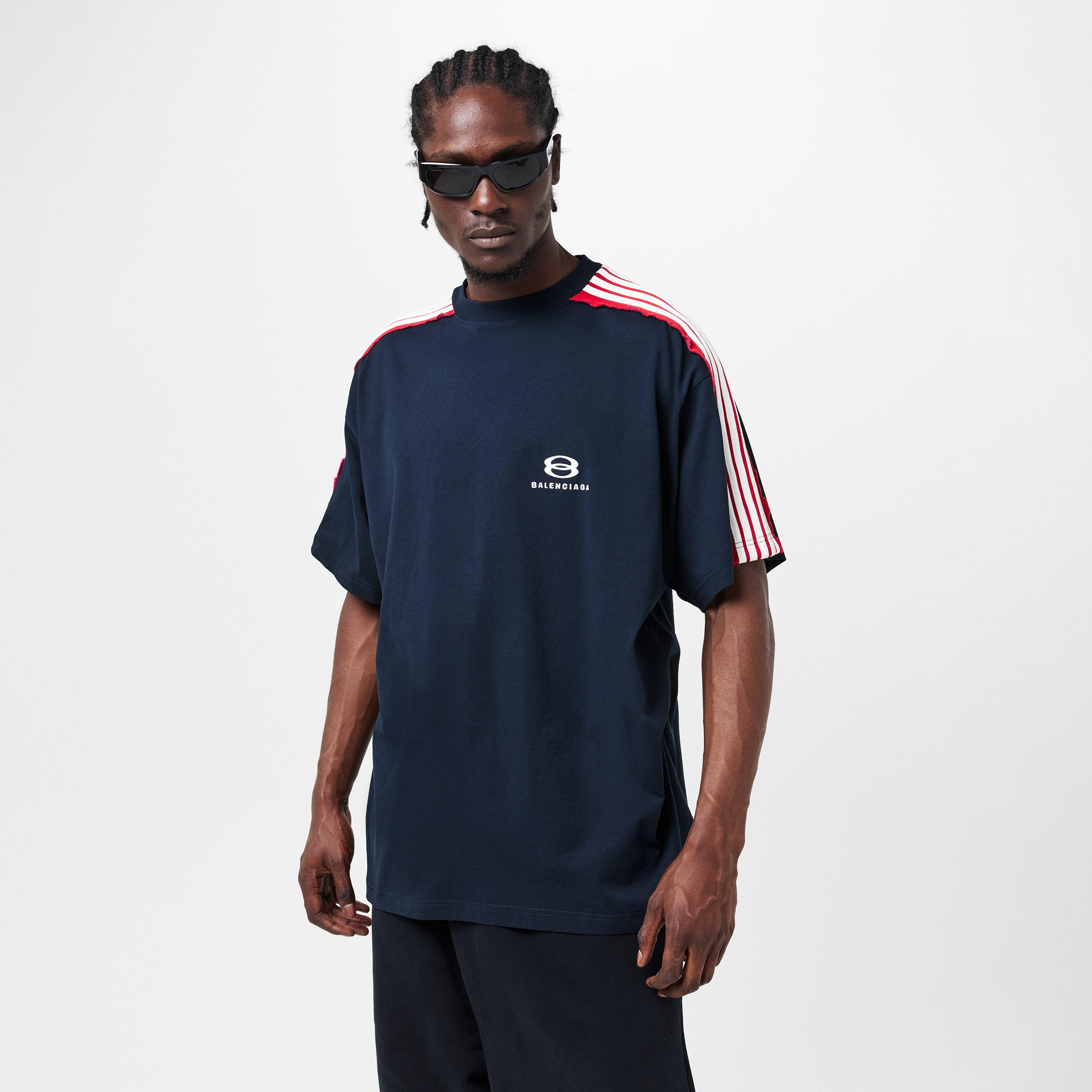 Faded Black/Wht - Balenciaga - Men's Oversized T-Shirt - 3