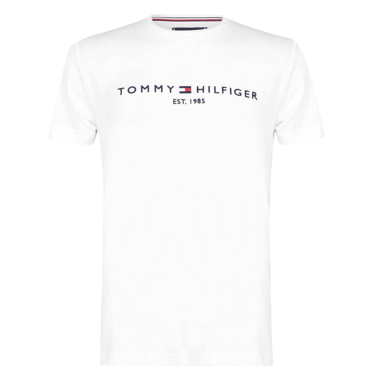 Tommy Hilfiger Logo Crew Neck T Shirt - White 118 - M