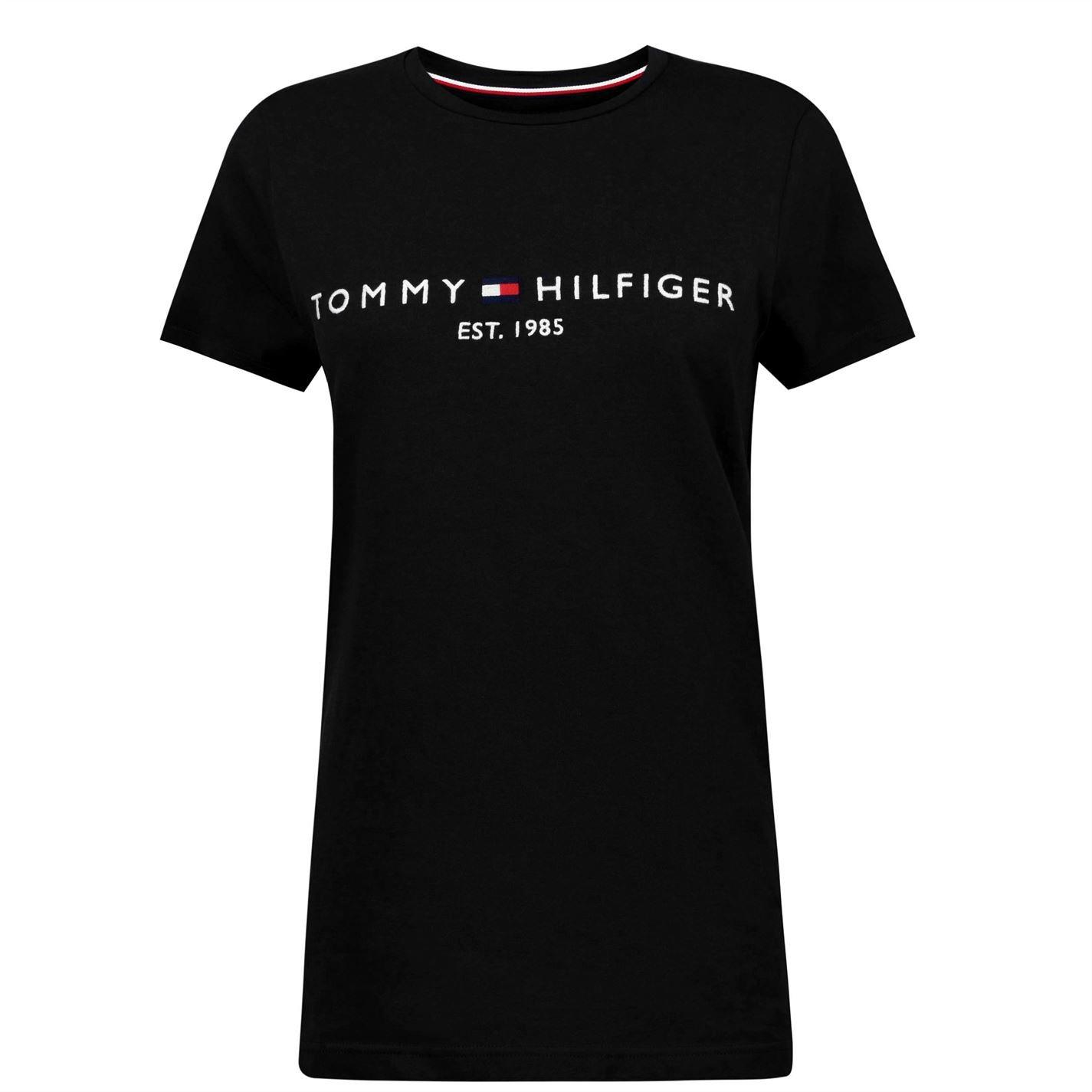 Tommy Hilfiger Logo Crew Neck T Shirt - Black BAS - M