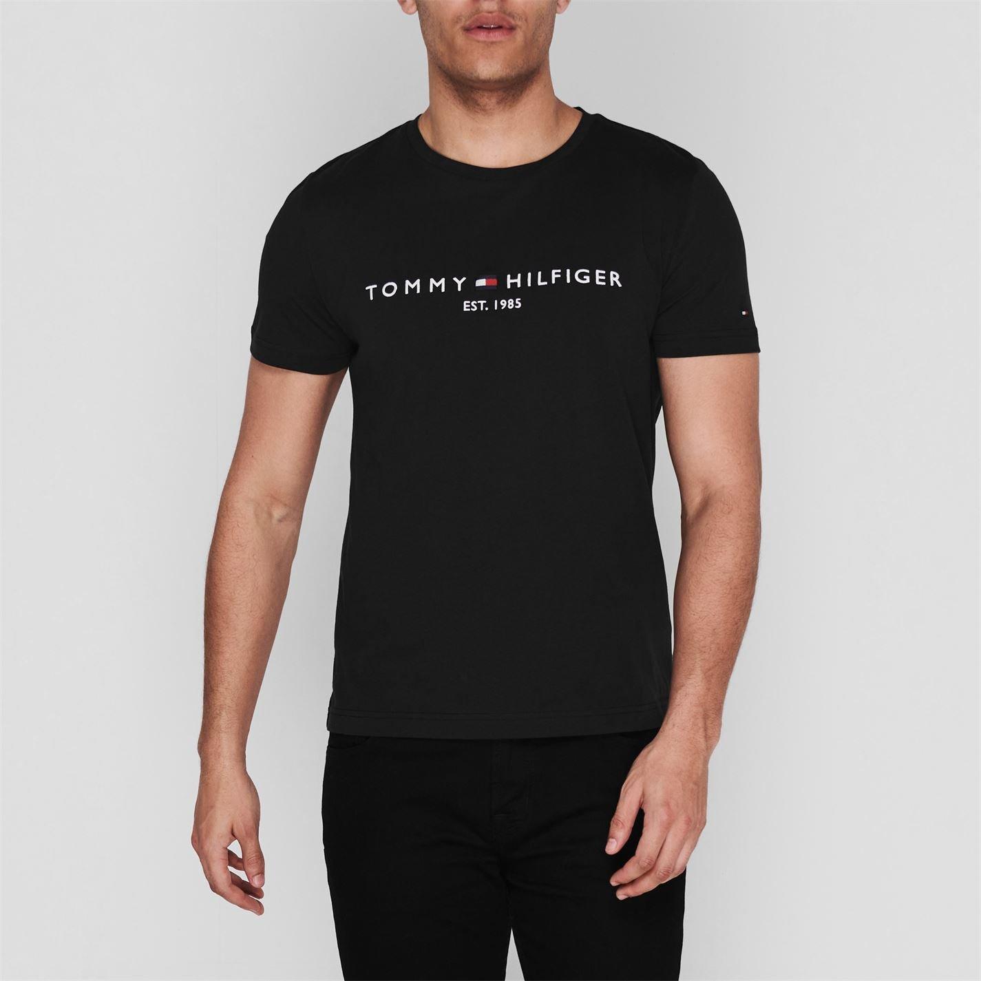 Black BAS - Tommy Hilfiger - Logo Crew Neck T Shirt - 3