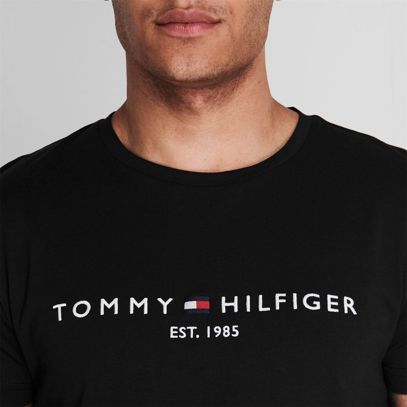 Black BAS - Tommy Hilfiger - Logo Crew Neck T Shirt - 5