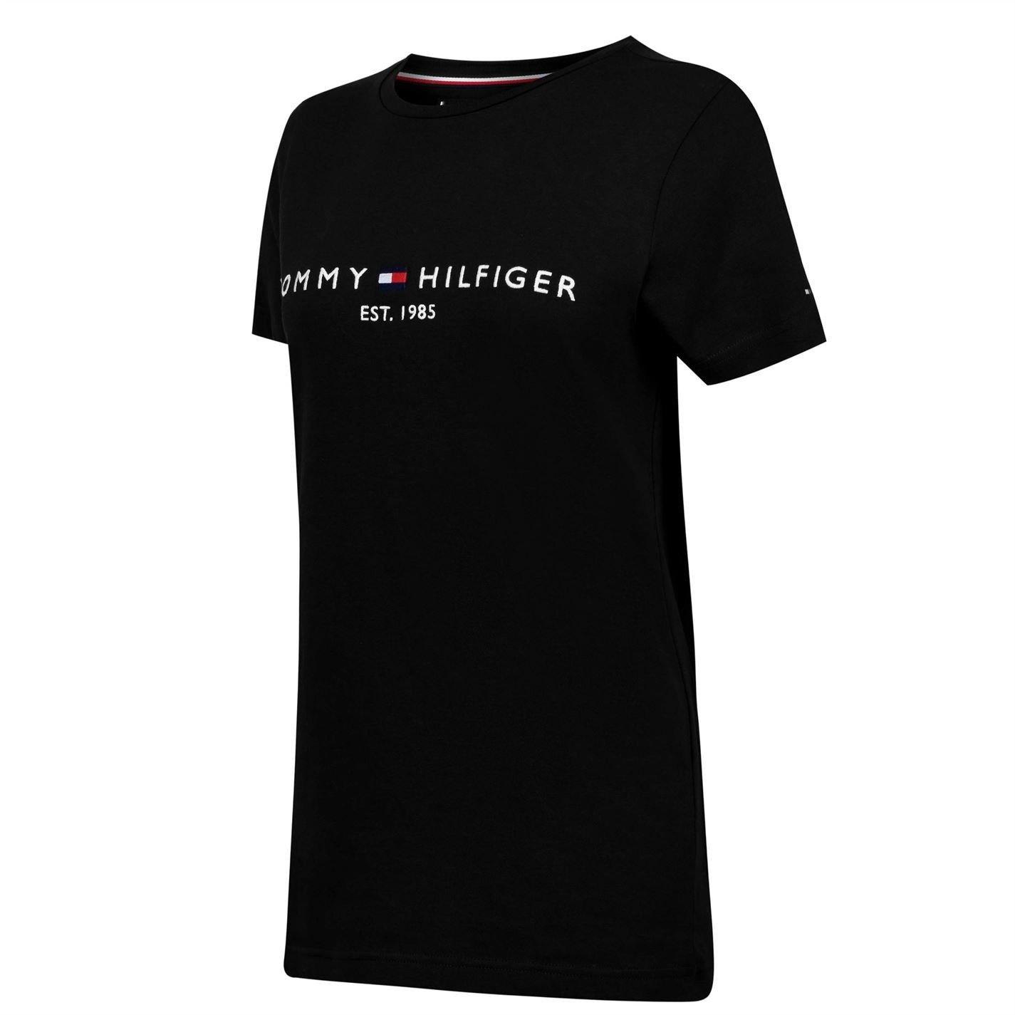 Black BAS - Tommy Hilfiger - Logo Crew Neck T Shirt - 7