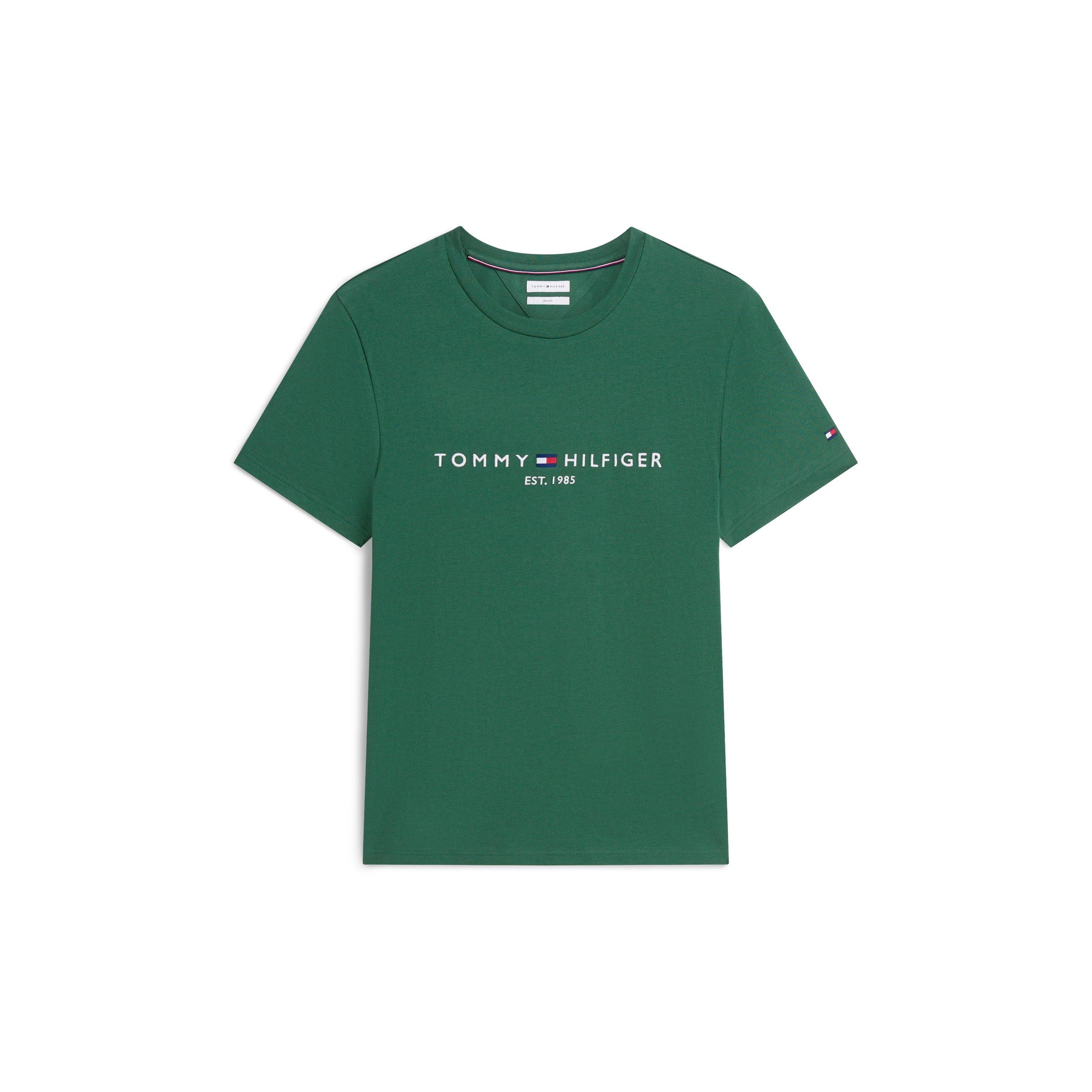 Tommy Hilfiger Logo Crew Neck T Shirt - Street Green - XL