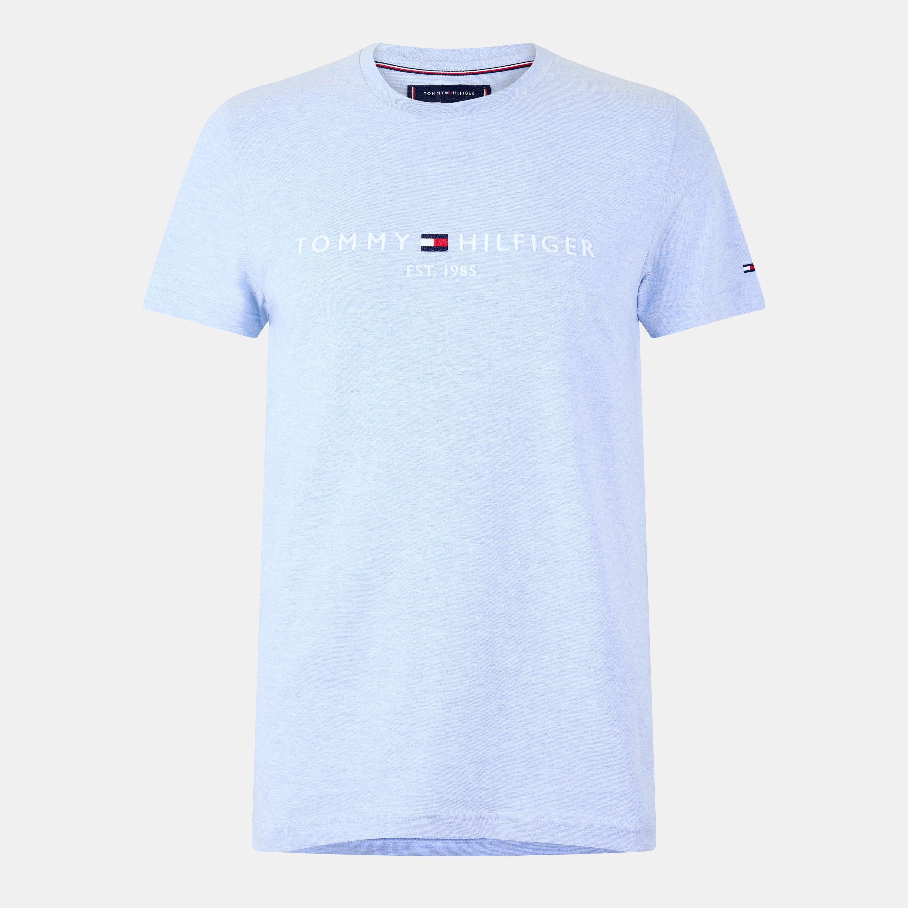 Tommy Hilfiger Men's Logo Crew Neck T Shirt - Hthr Blue Ds9 - M