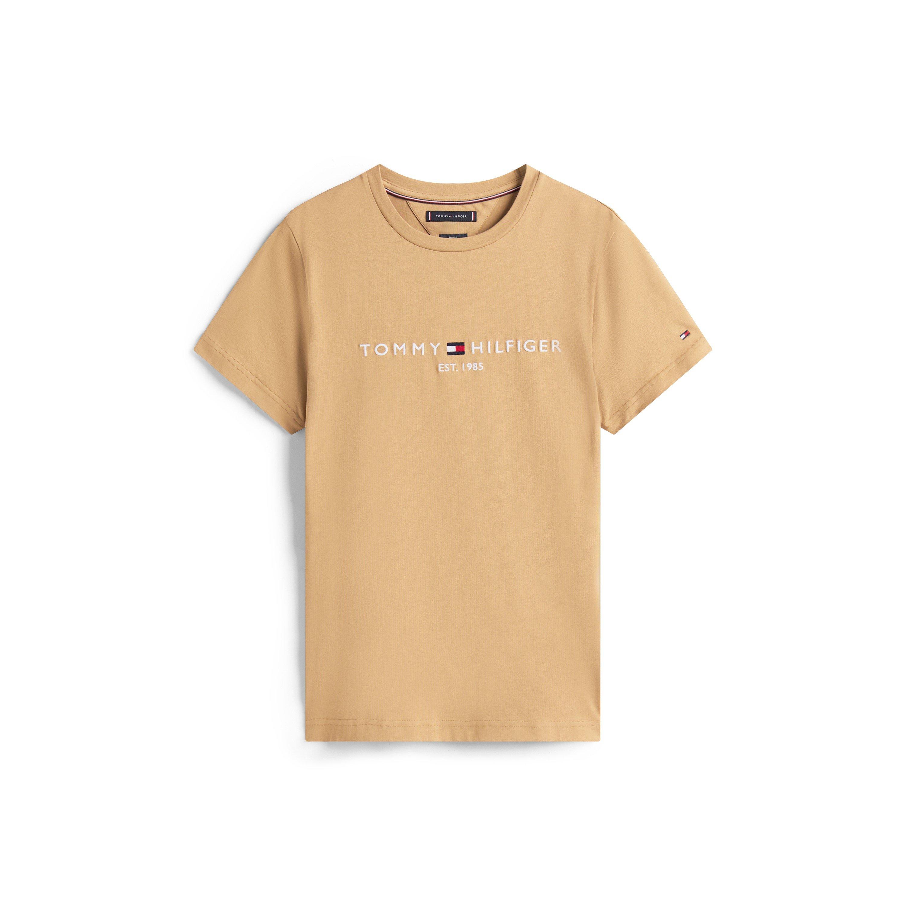Tommy Hilfiger Logo Crew Neck T Shirt - Camel GV7 - Size 2XL