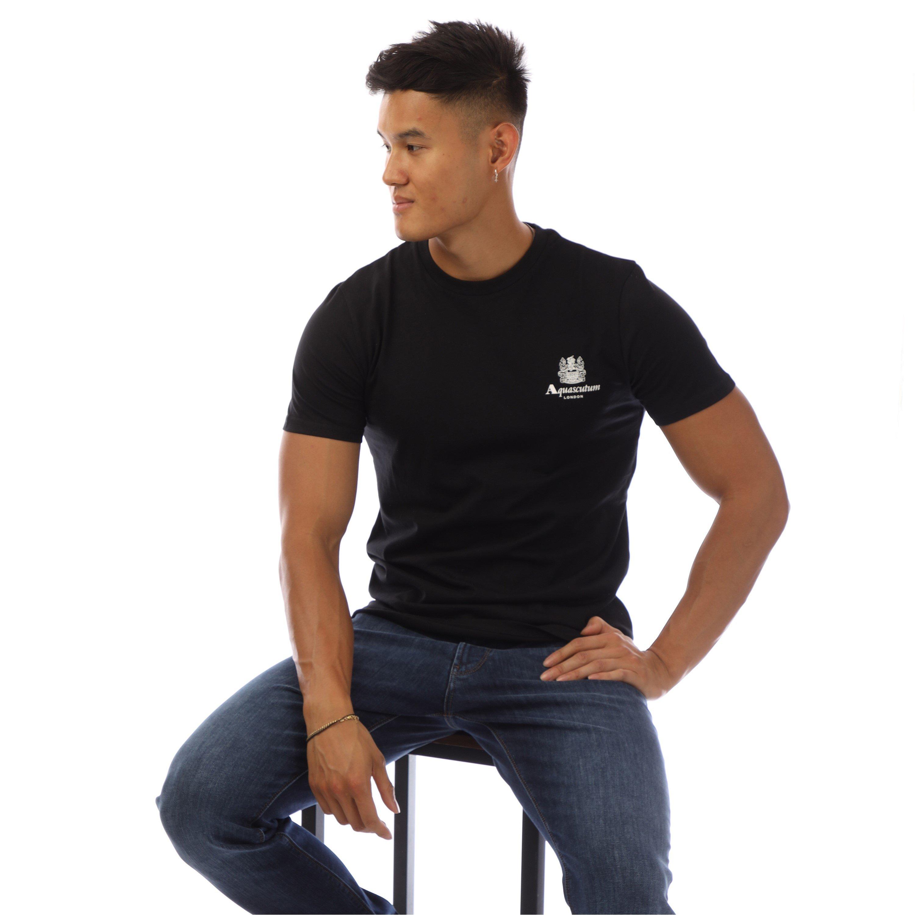 Black/White - Aquascutum - Men's T-Shirt - 4