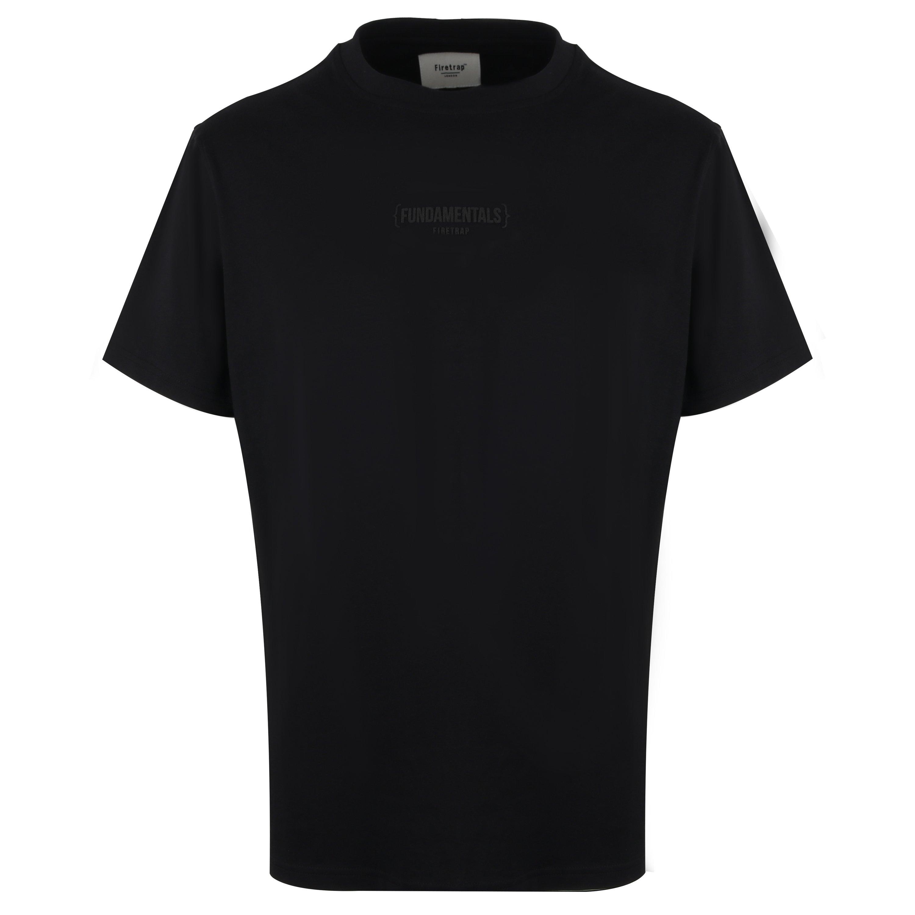 Schwarz - Firetrap - Men's Puff Print Oversized T-Shirt - 1