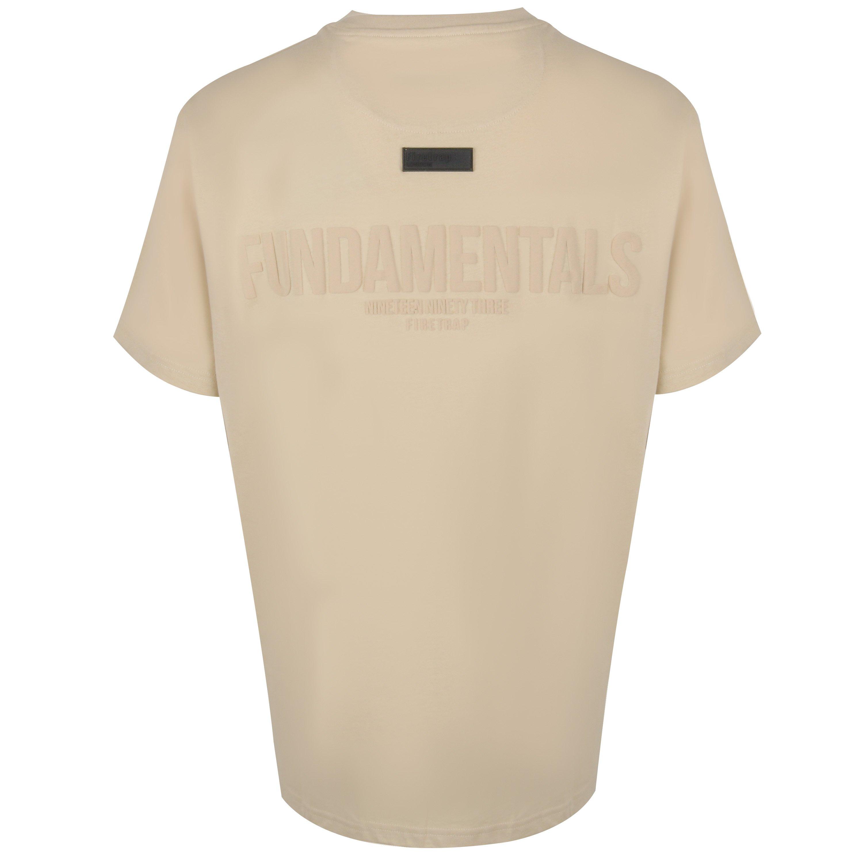 Ecru - Firetrap - Men's Puff Print Oversized T-Shirt - 2